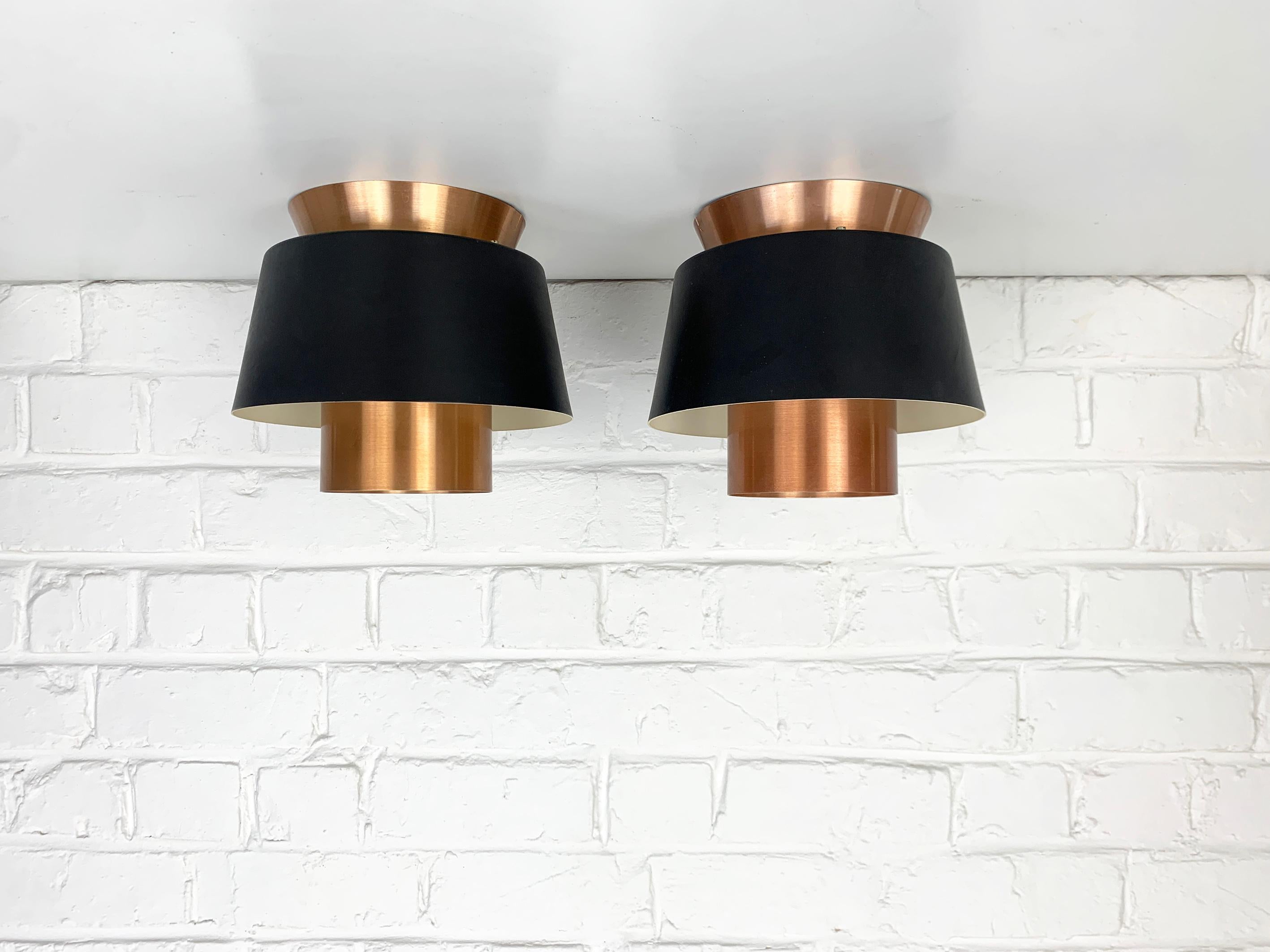Paire de lampes affleurantes modernistes par Jørn Utzon pour Nordisk Solar, Danemark, années 1960 en vente 1