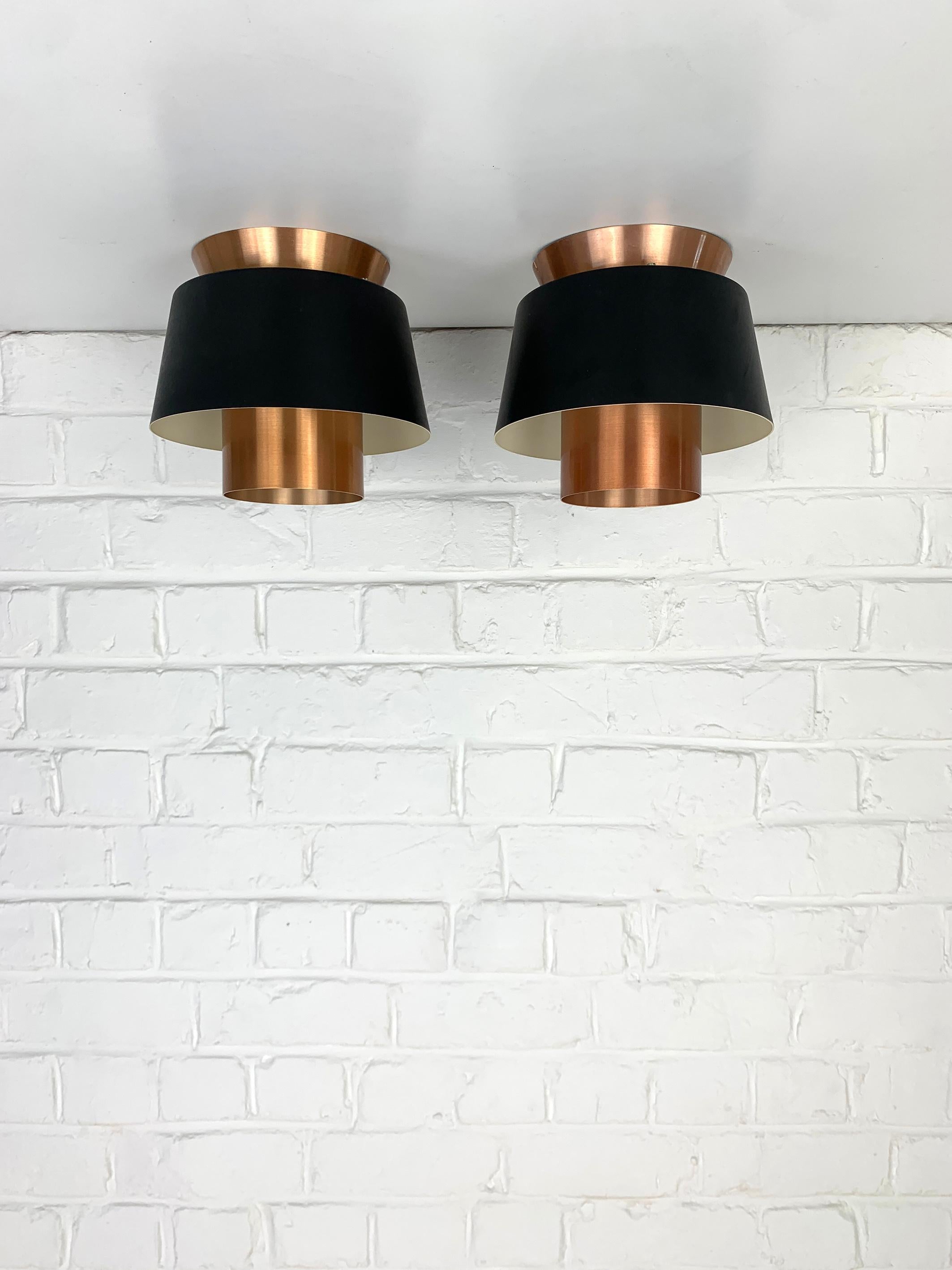 Paire de lampes affleurantes modernistes par Jørn Utzon pour Nordisk Solar, Danemark, années 1960 en vente 2