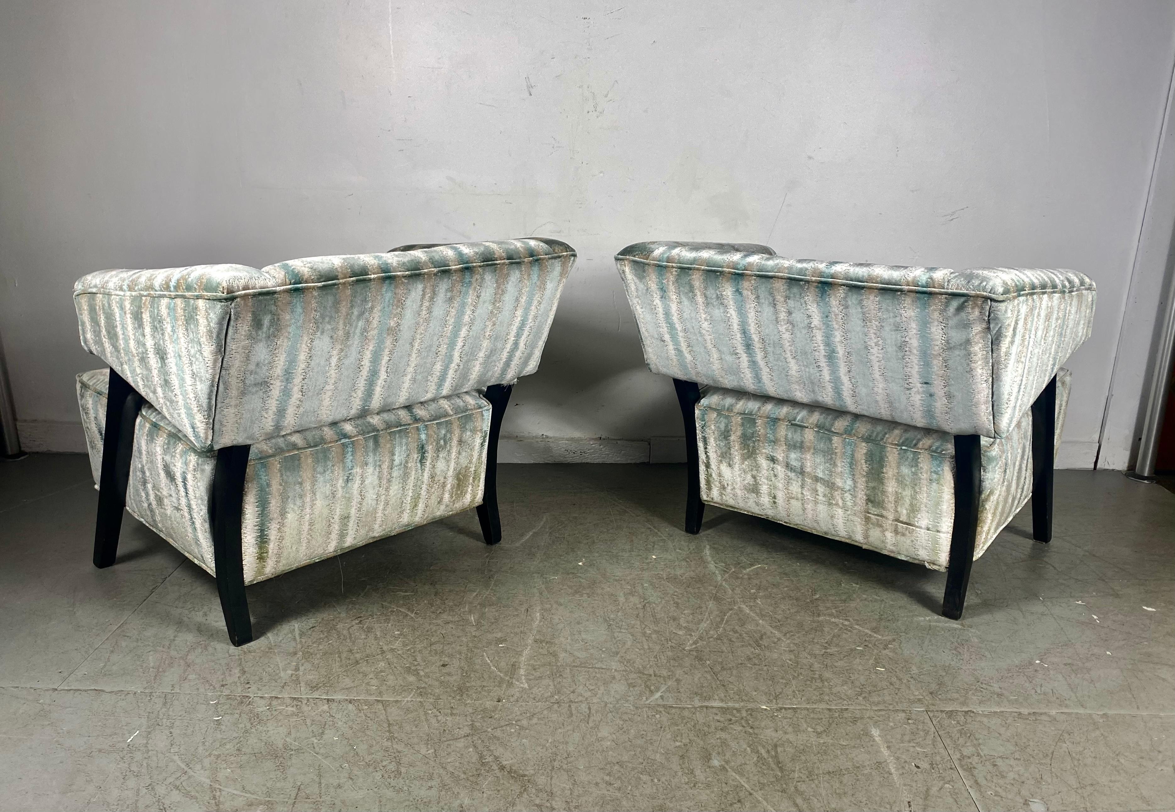 Mid-Century Modern Pair Modernist Lounge Chairs, Attributed to Karpen of California