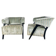Pair Modernist Lounge Chairs, Attributed to Karpen of California