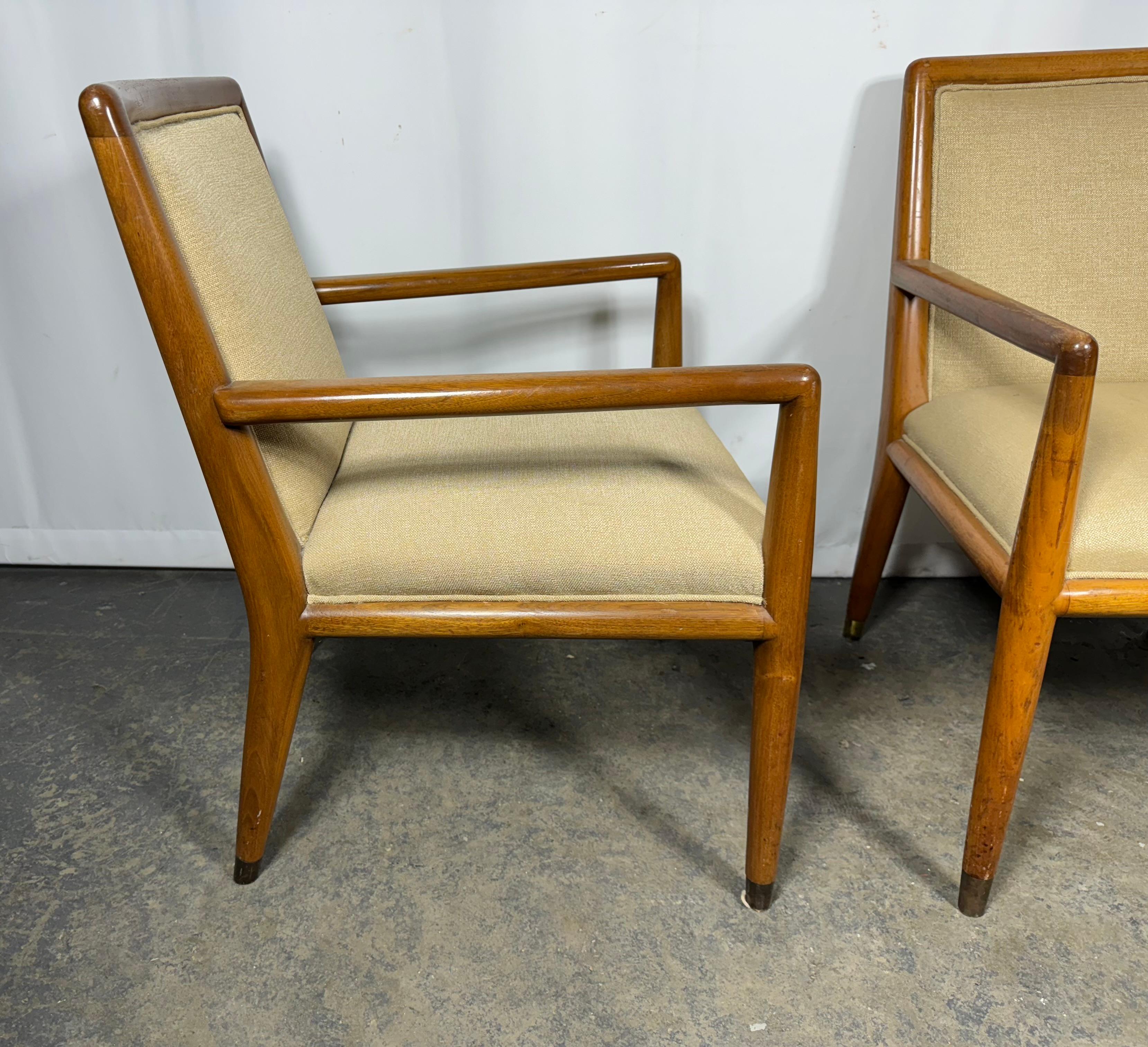 Paire de chaises longues modernistes attribuées à T.H. Robsjohn Gibbings / Widdicomb en vente 3