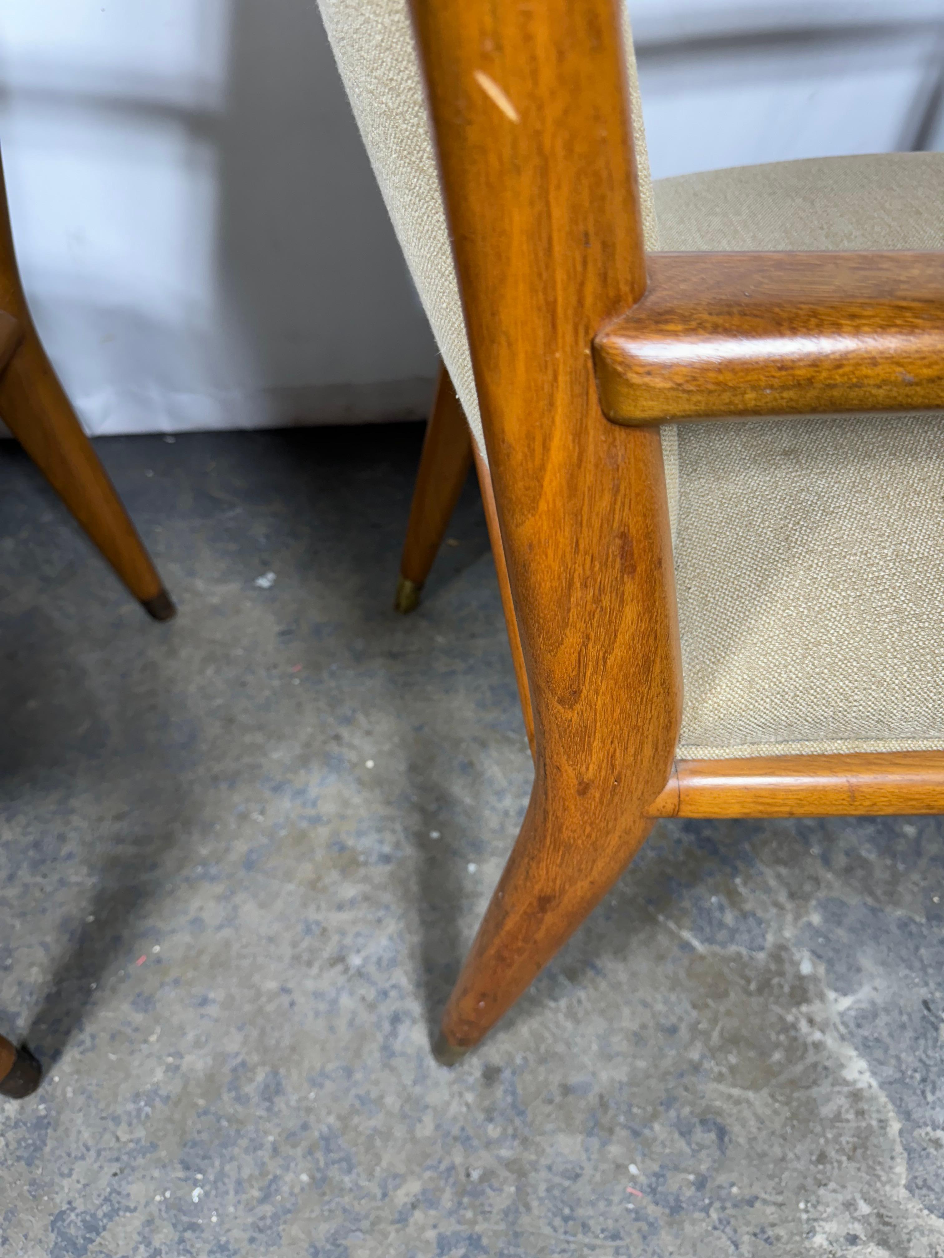 Paire de chaises longues modernistes attribuées à T.H. Robsjohn Gibbings / Widdicomb en vente 4