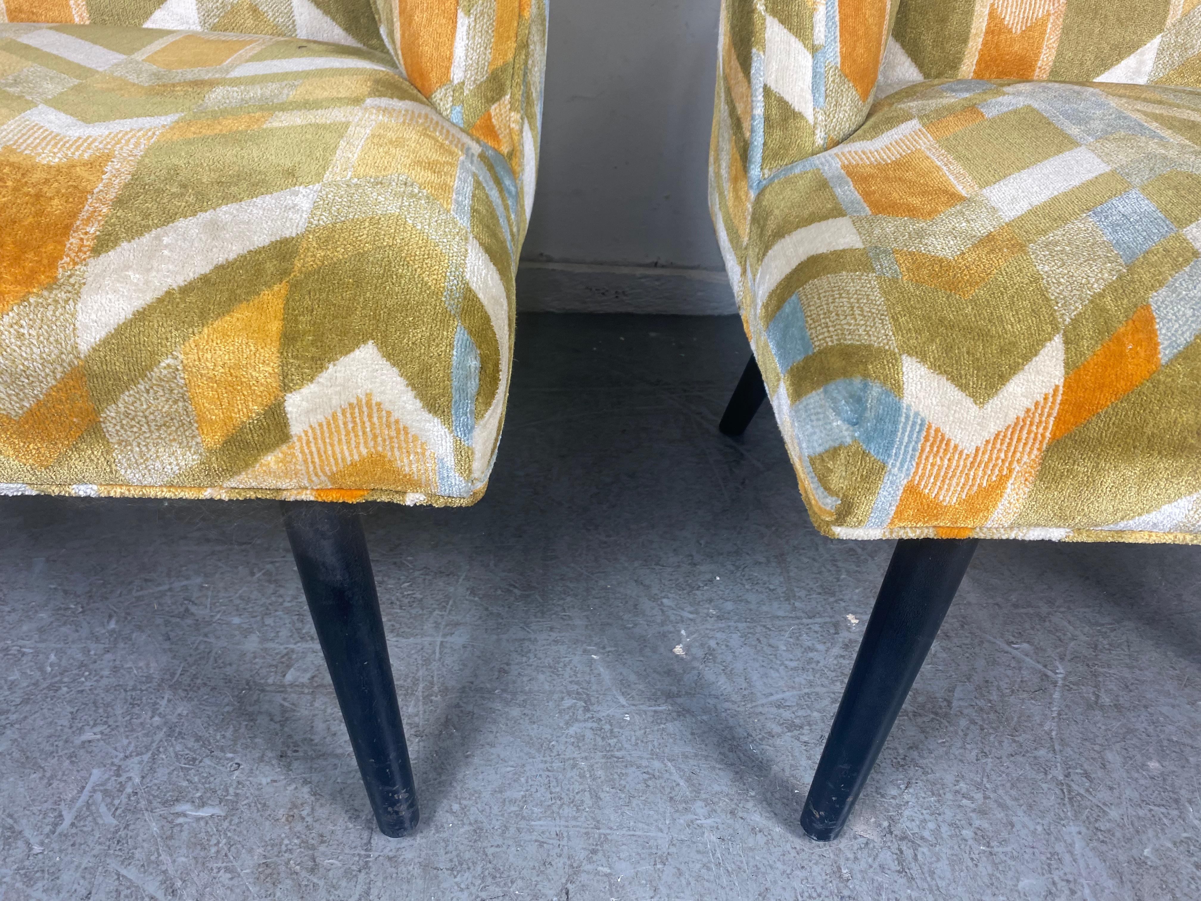 Pair Modernist Lounge Chairs, California Modern Manner of James Mont In Good Condition In Buffalo, NY