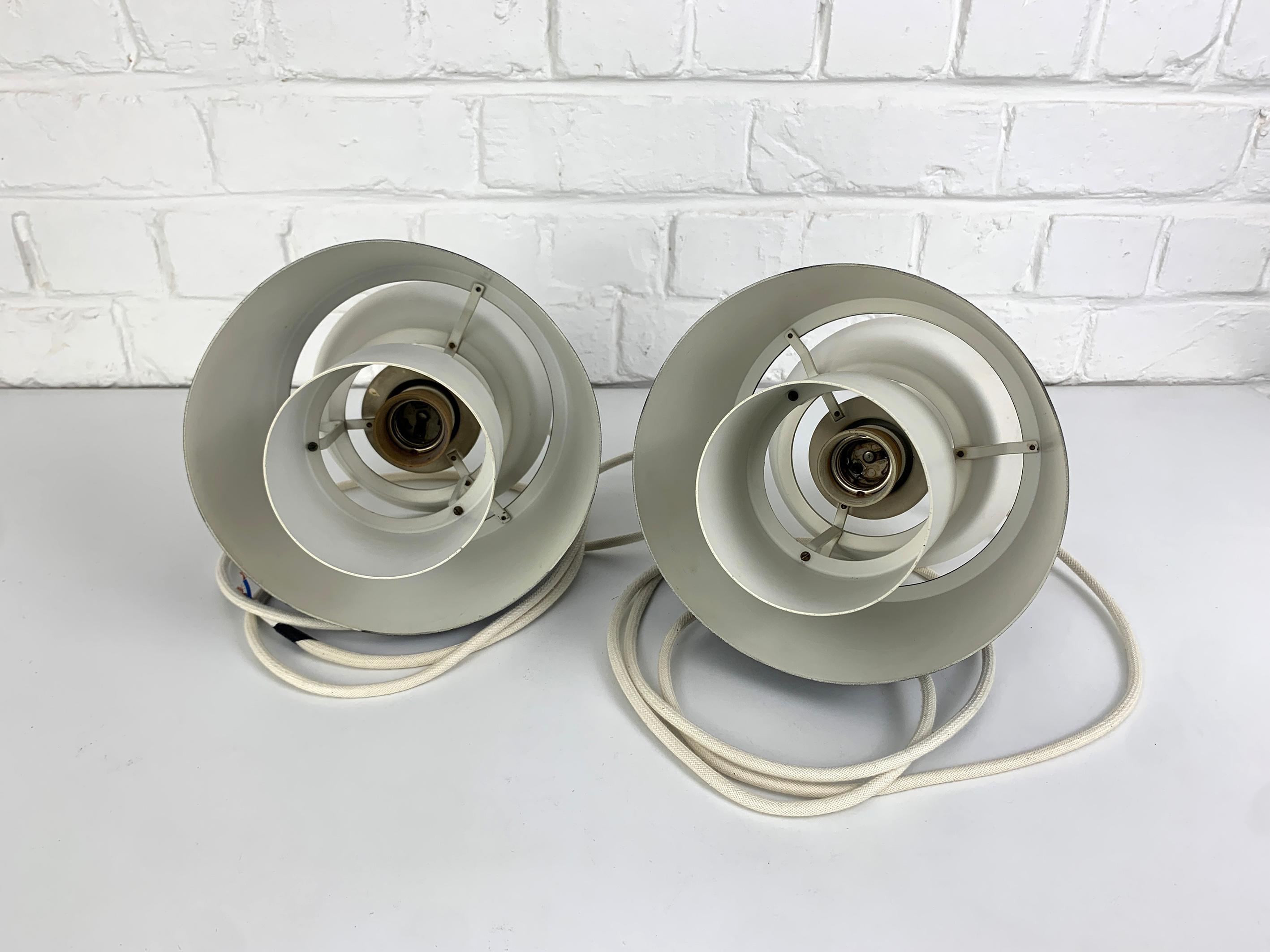 Pair Modernist Pendant Lamps by Jørn Utzon for Nordisk Solar, Denmark, 1960s 5