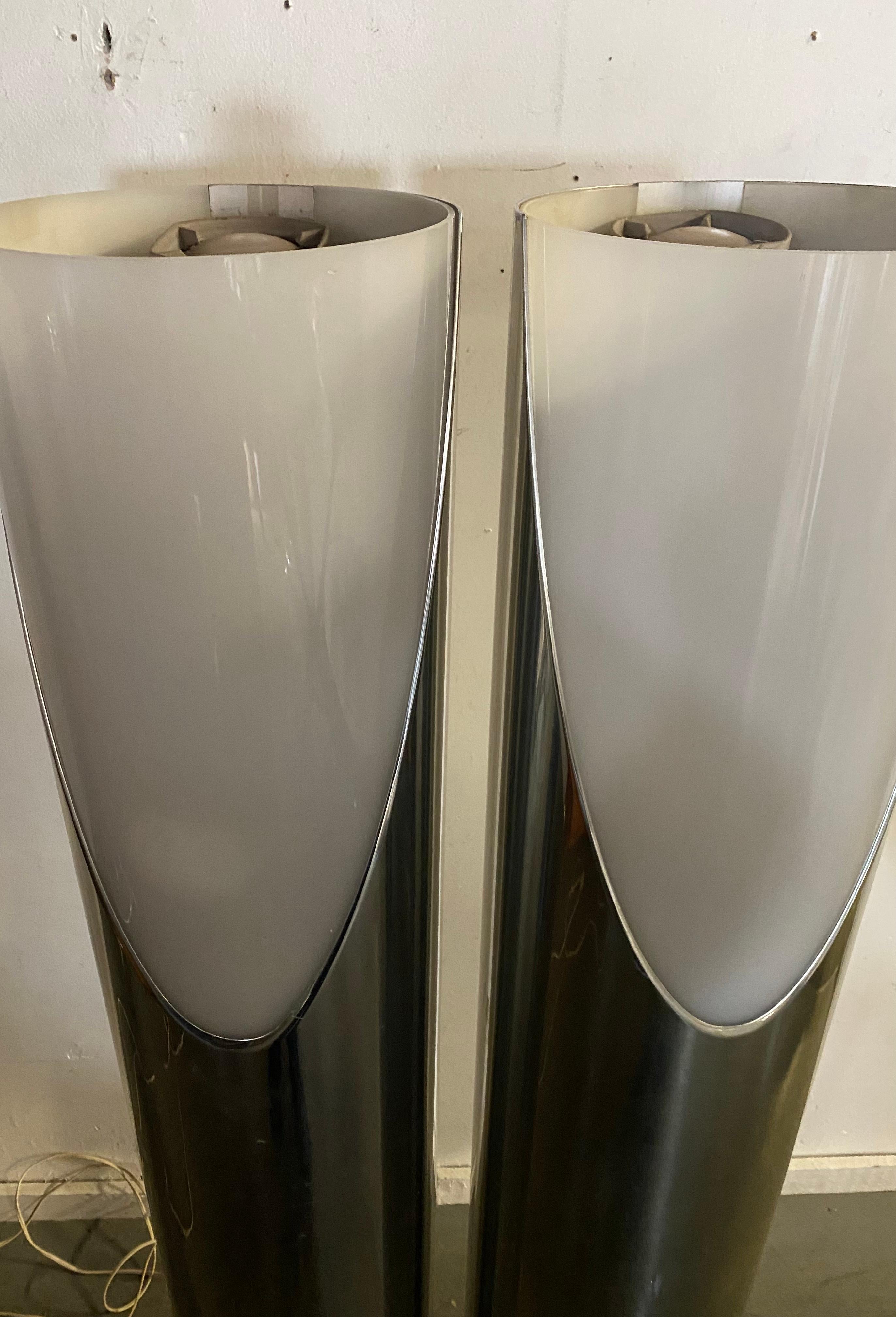 Mid-Century Modern Pair Modernist, sPACE Age Floor Lamps by Paul Mayen for Habitat