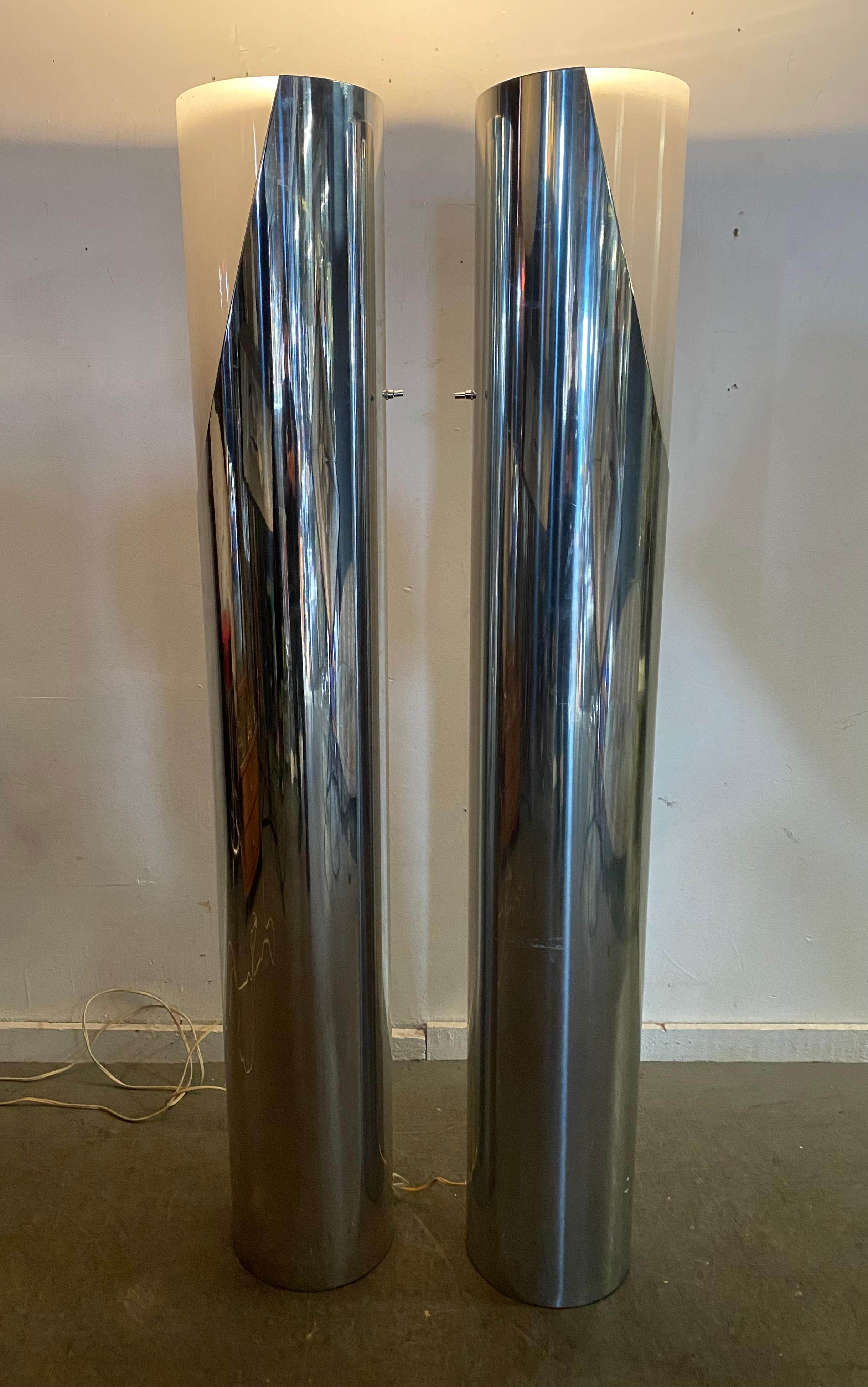 Mid-20th Century Pair Modernist, sPACE Age Floor Lamps by Paul Mayen for Habitat
