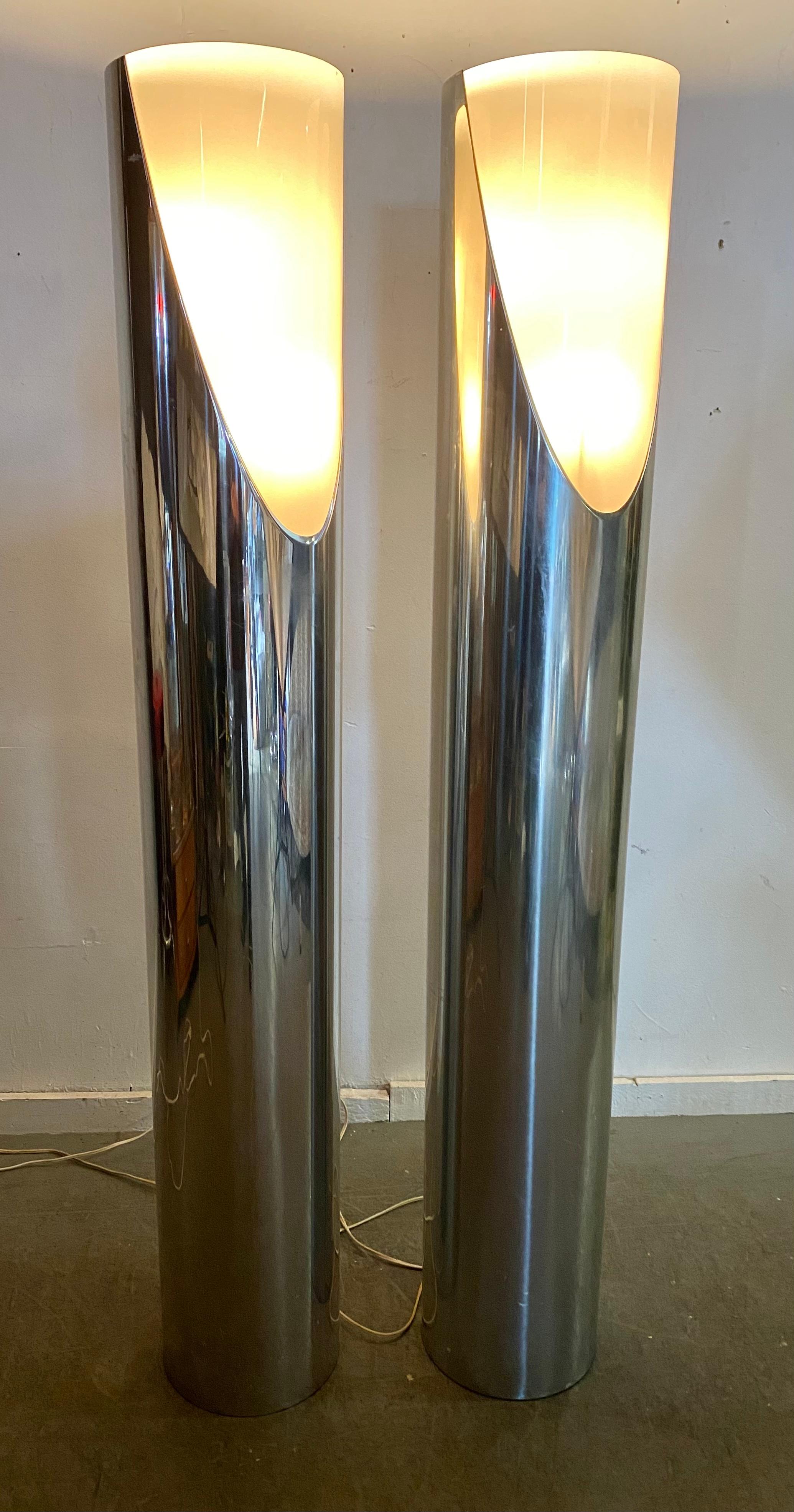 Pair Modernist, sPACE Age Floor Lamps by Paul Mayen for Habitat 1