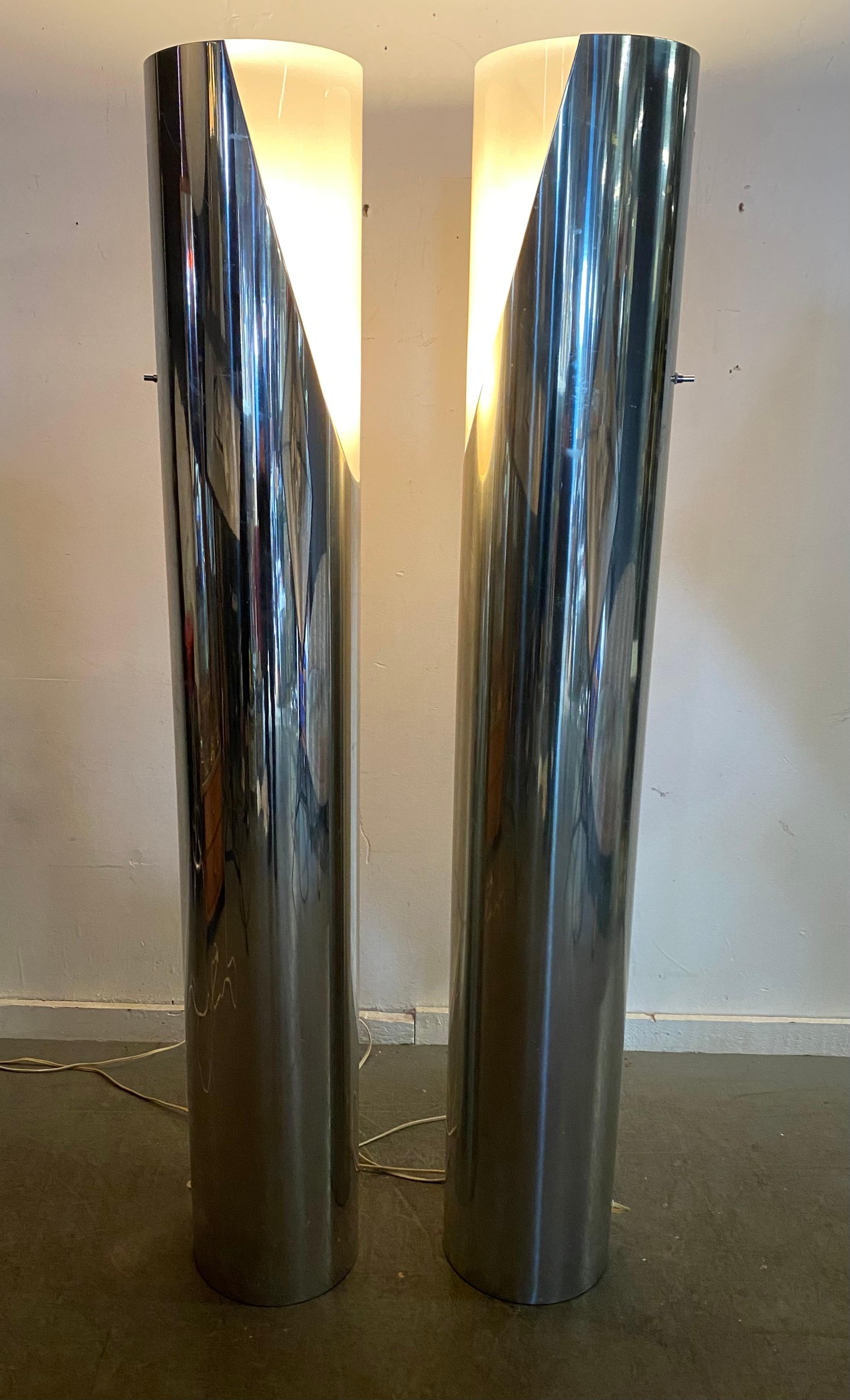 Pair Modernist, sPACE Age Floor Lamps by Paul Mayen for Habitat 2