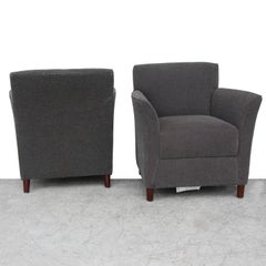 Pair of Moleskin Lounge Chairs by Bernhardt Furniture