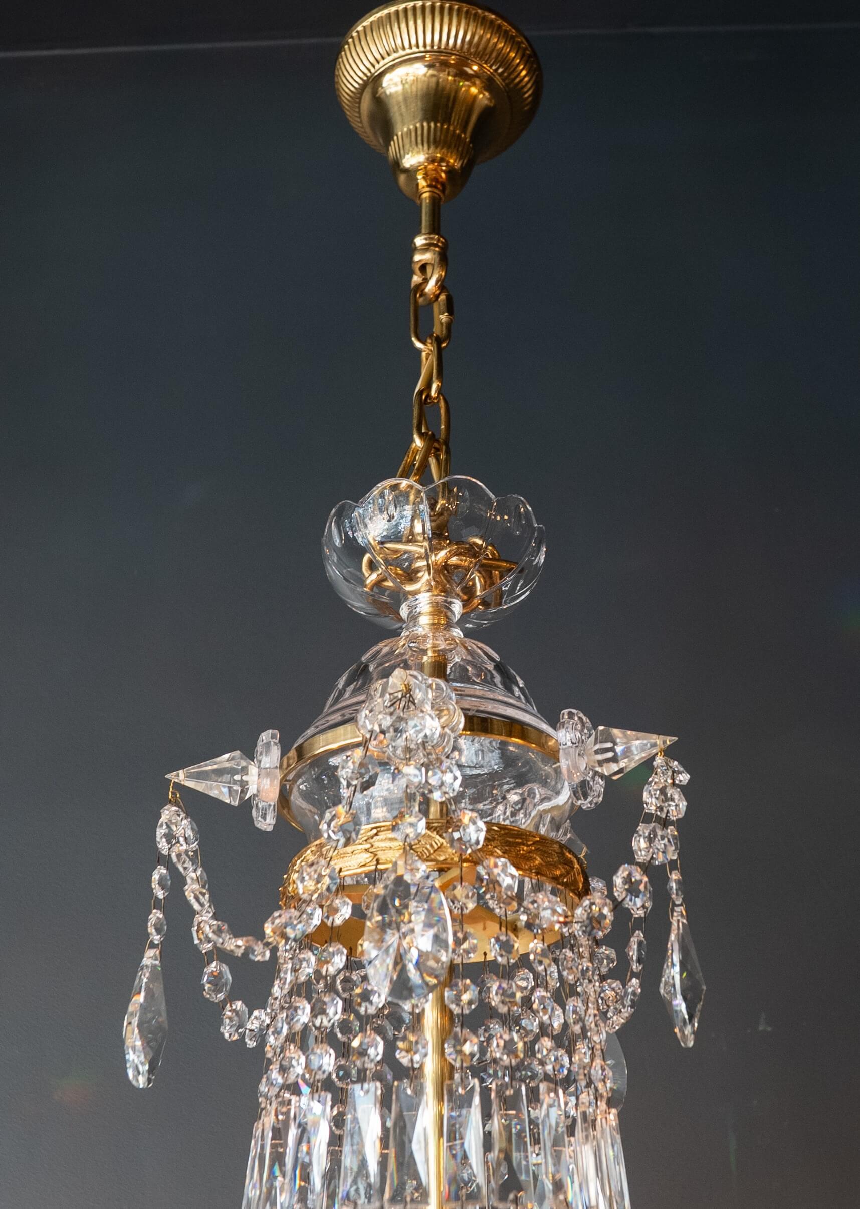 Pair Montgolfièr Empire Sac a Pearl Chandelier Crystal Lustre Ceiling Lamp NEW For Sale 4
