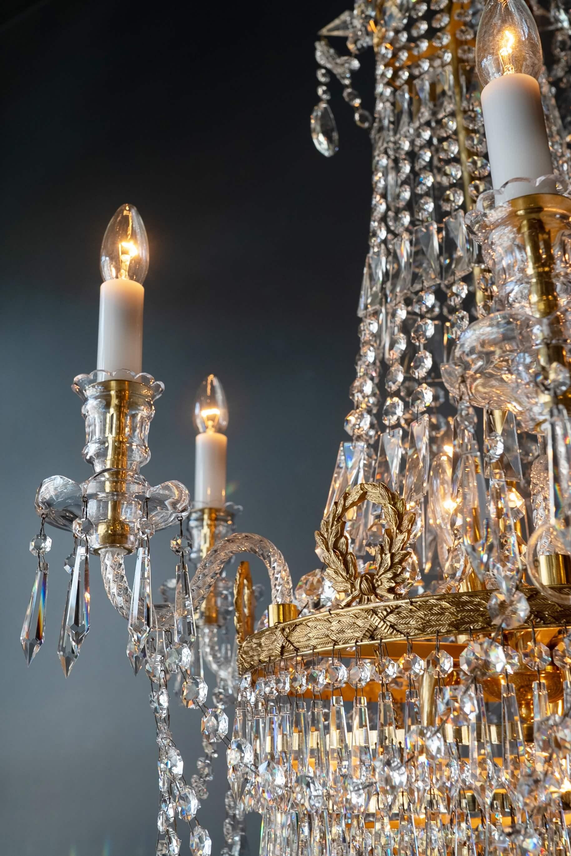 Contemporary Pair Montgolfièr Empire Sac a Pearl Chandelier Crystal Lustre Ceiling Lamp NEW For Sale