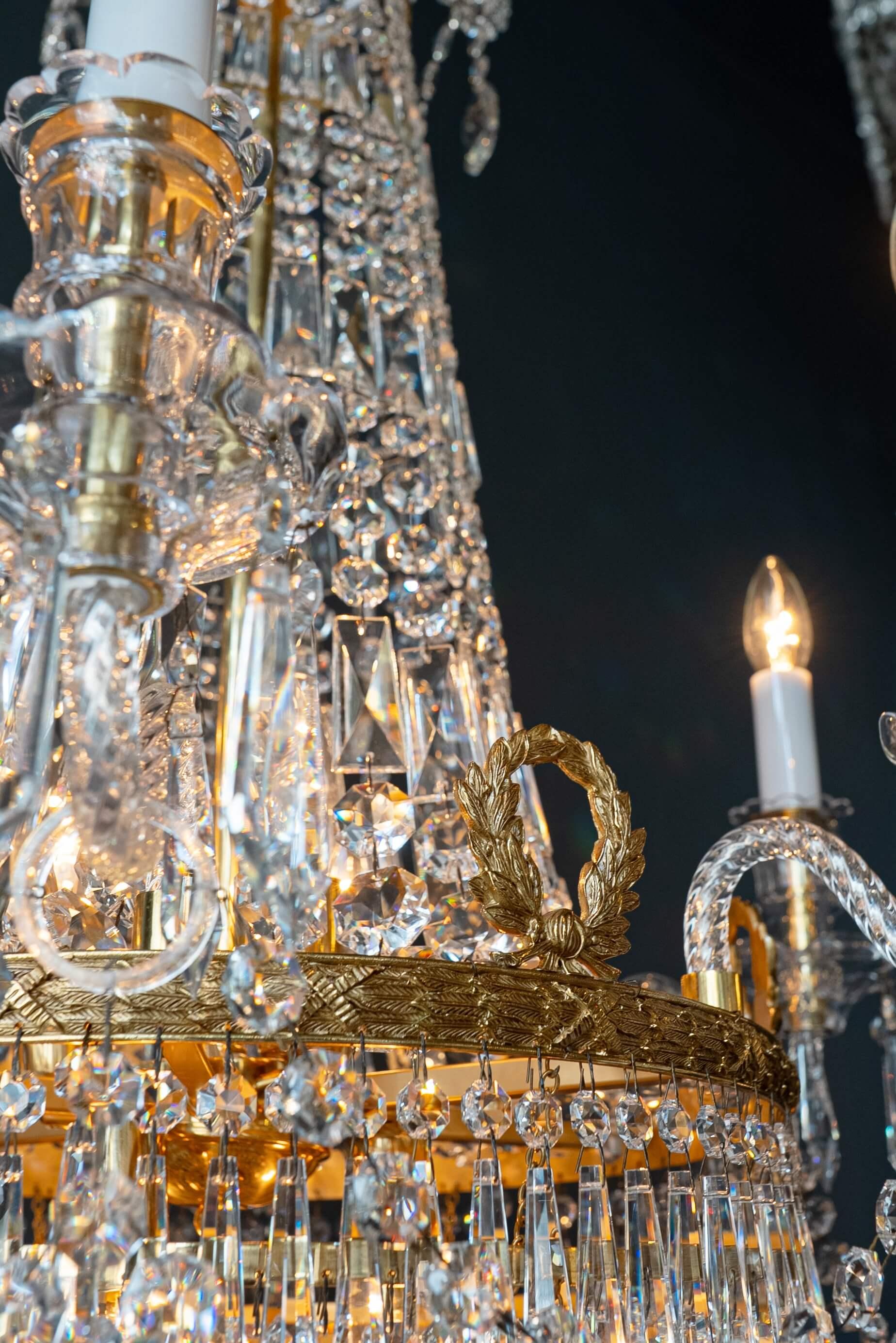 Pair Montgolfièr Empire Sac a Pearl Chandelier Crystal Lustre Ceiling Lamp NEW For Sale 1