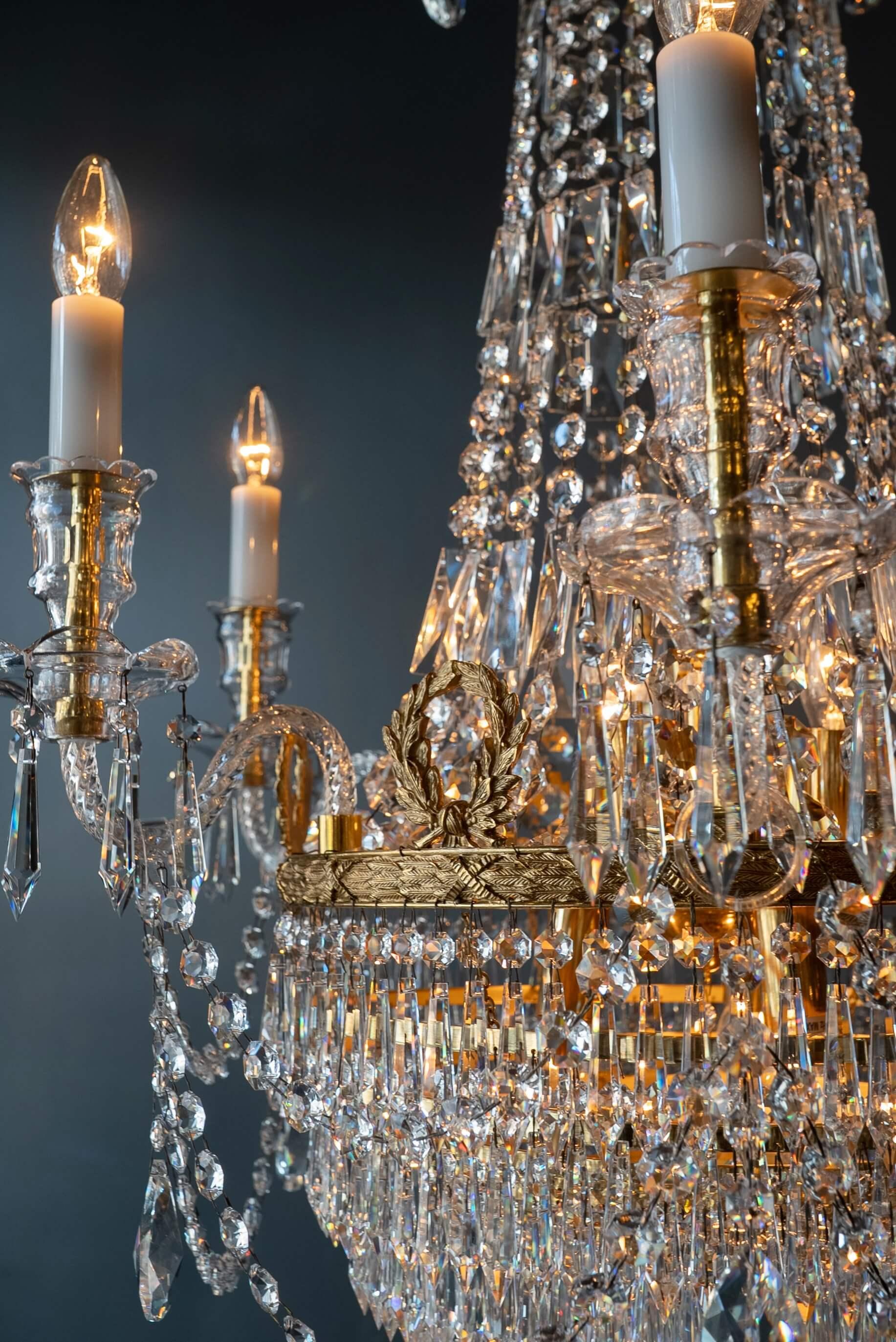 Pair Montgolfièr Empire Sac a Pearl Chandelier Crystal Lustre Ceiling Lamp NEW For Sale 2