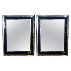 Pair of Monumental Art Deco Wall, Console or Pier Mirrors with Beveled Frames