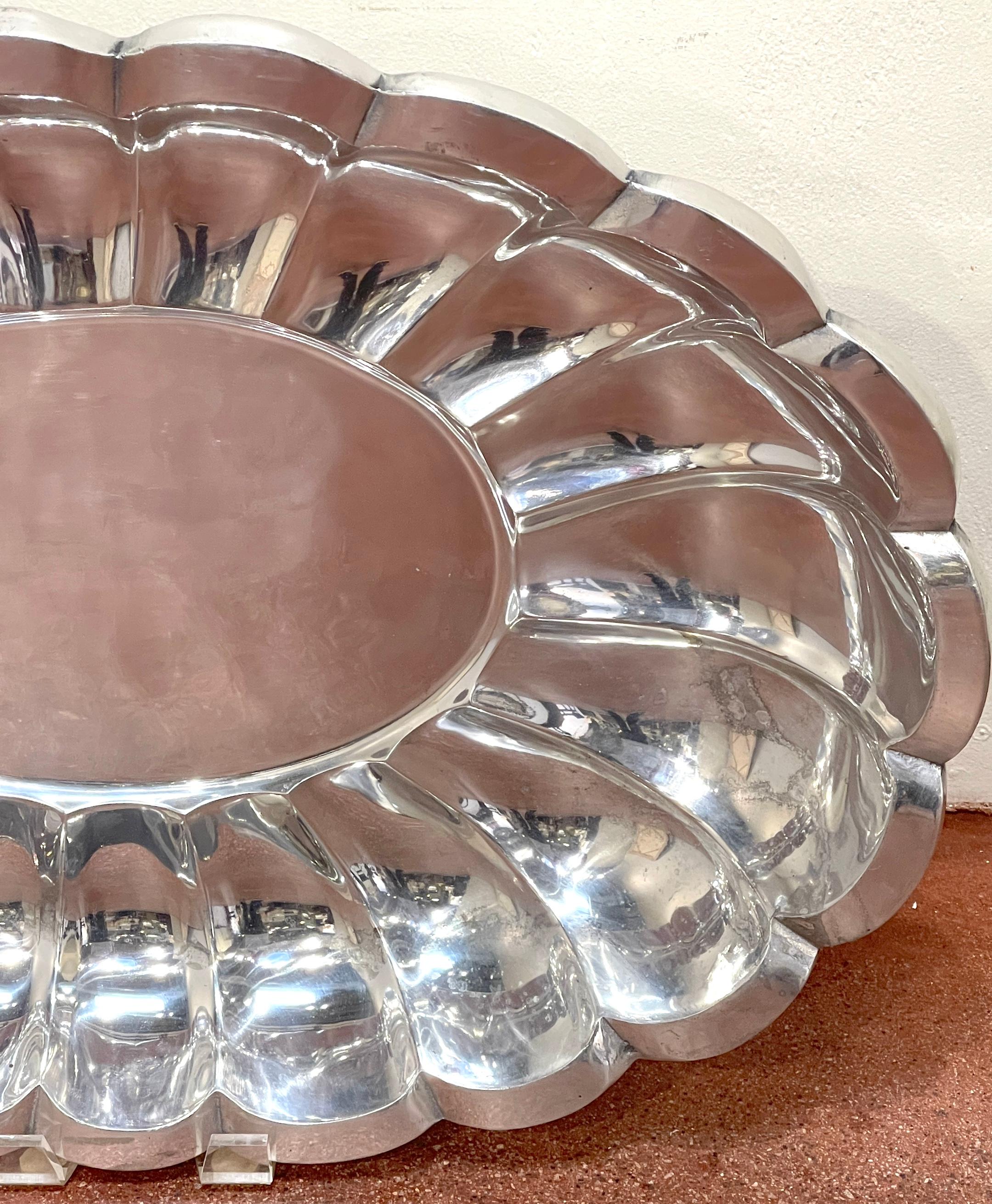 Pair Monumental Arthur Court Neoclassical / Southwest Style Oval Salvers/Trays For Sale 4