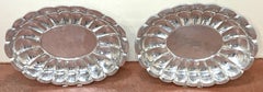 Pair Monumental Arthur Court Neoclassical / Southwest Style Oval Salvers/Trays