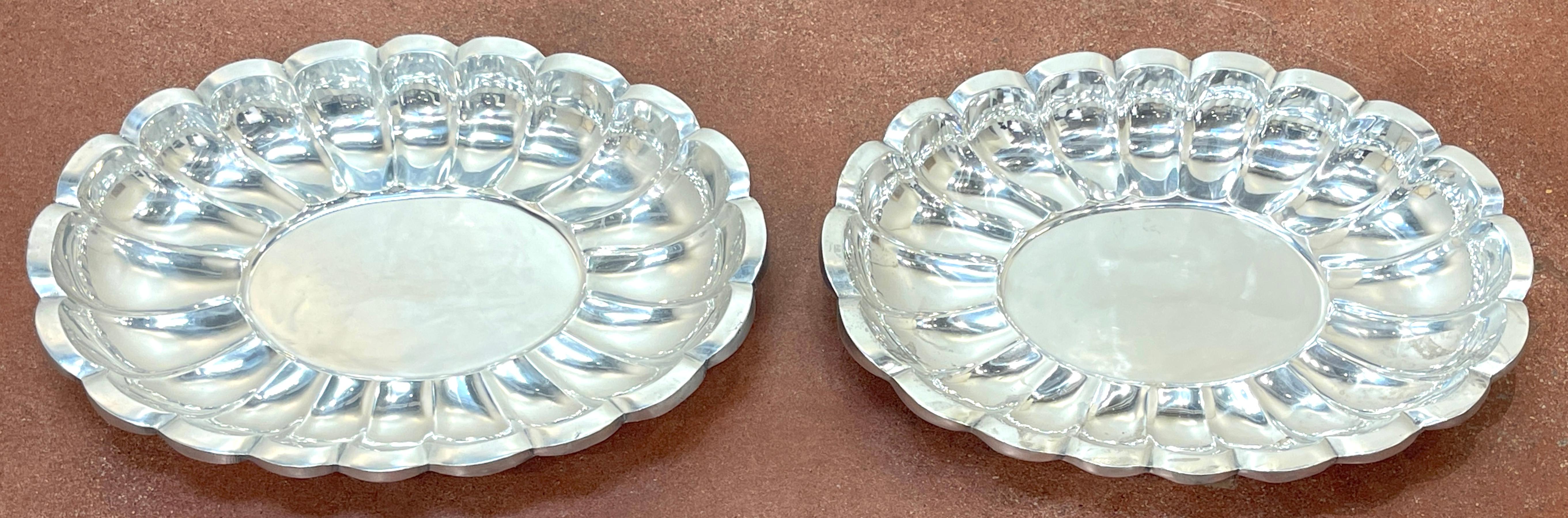 Cast Pair Monumental Arthur Court Neoclassical / Southwest Style Oval Salvers/Trays For Sale