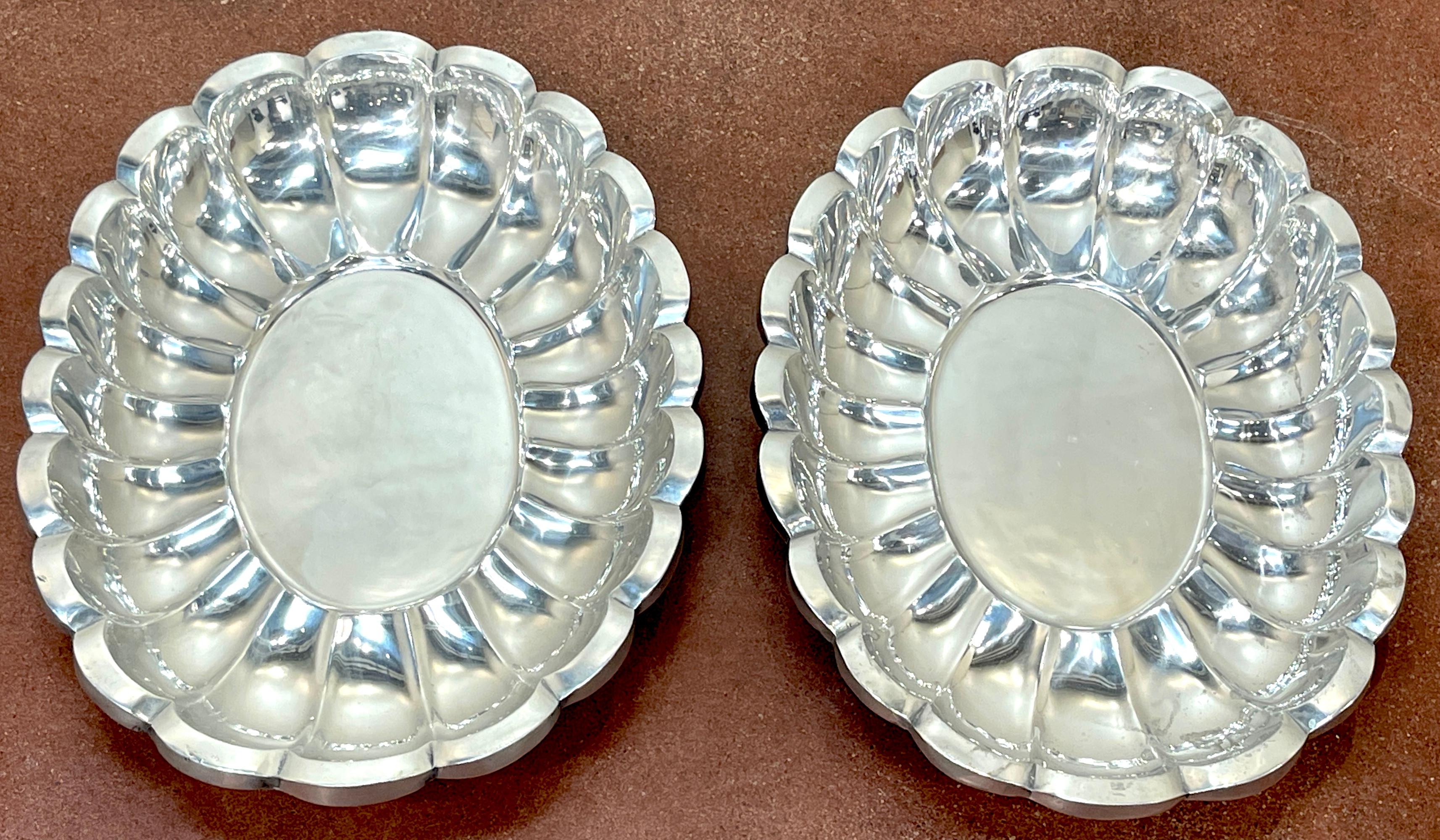 20th Century Pair Monumental Arthur Court Neoclassical / Southwest Style Oval Salvers/Trays For Sale