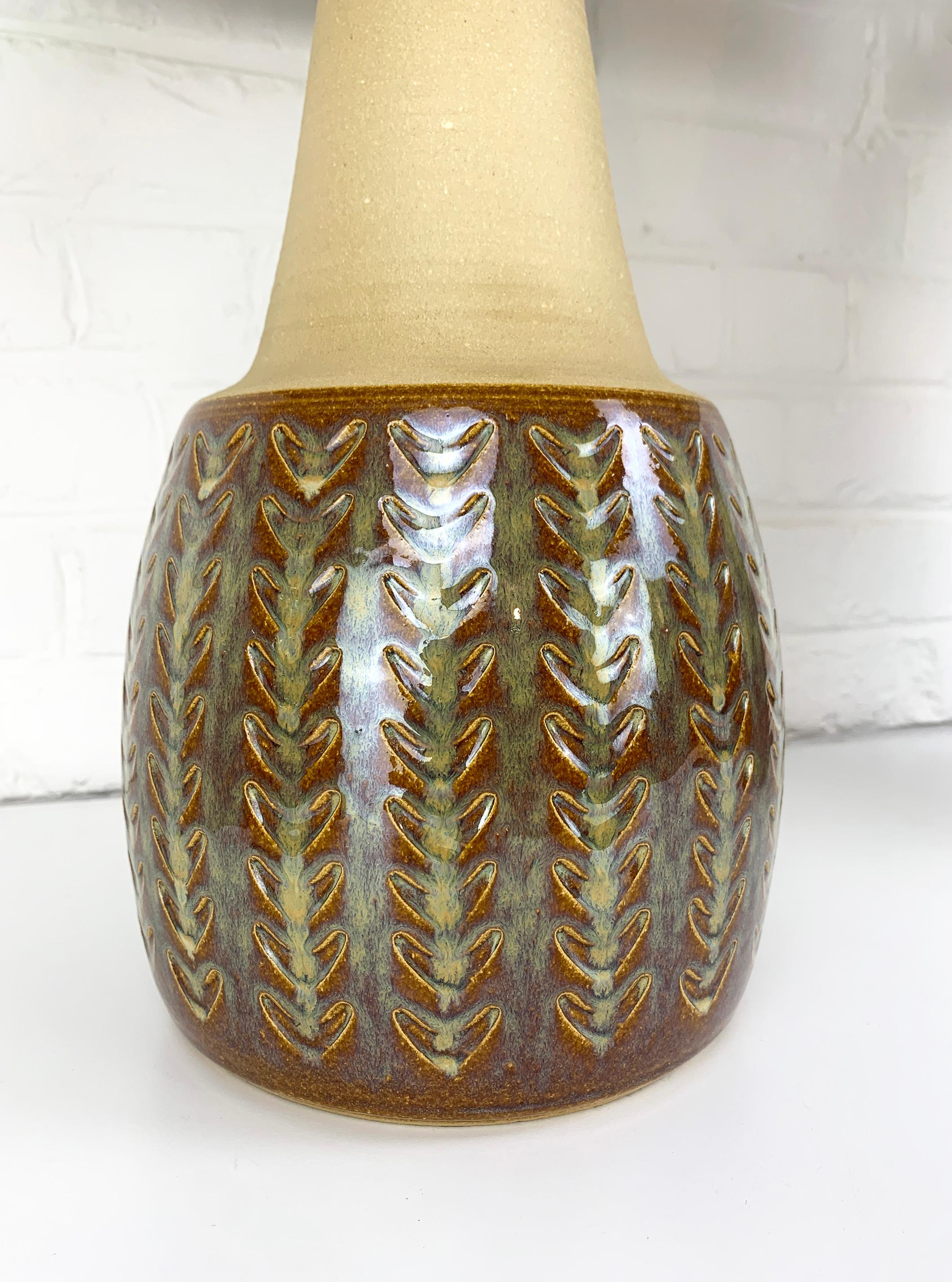 Pair Monumental Danish Søholm Stentøj Stoneware Mid-Century lamps Denmark 1960s 4