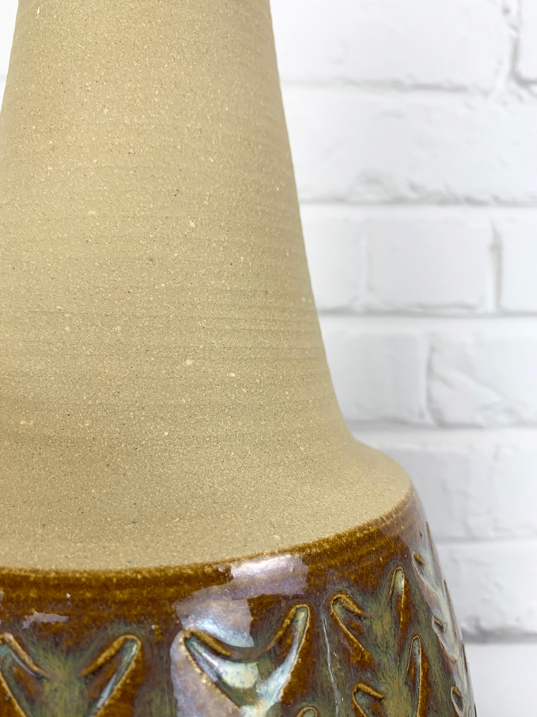 Pair Monumental Danish Søholm Stentøj Stoneware Mid-Century lamps Denmark 1960s 5