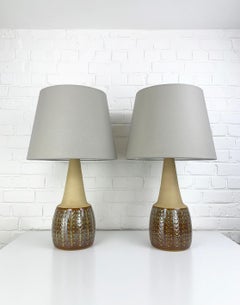 Pair Monumental Danish Søholm Stentøj Stoneware Mid-Century lamps Denmark 1960s