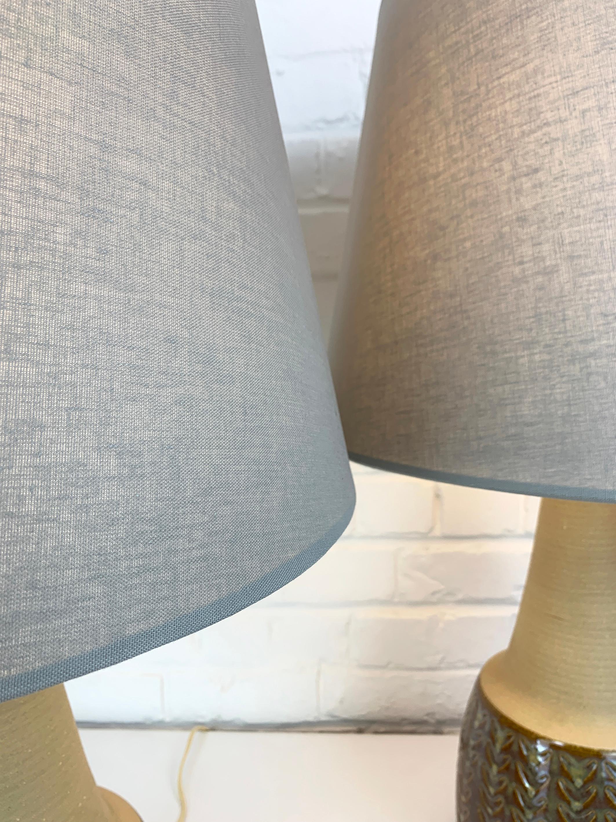 Pair Monumental Danish Søholm Stentøj Stoneware Mid-Century lamps Denmark 1960s In Good Condition In Vorst, BE