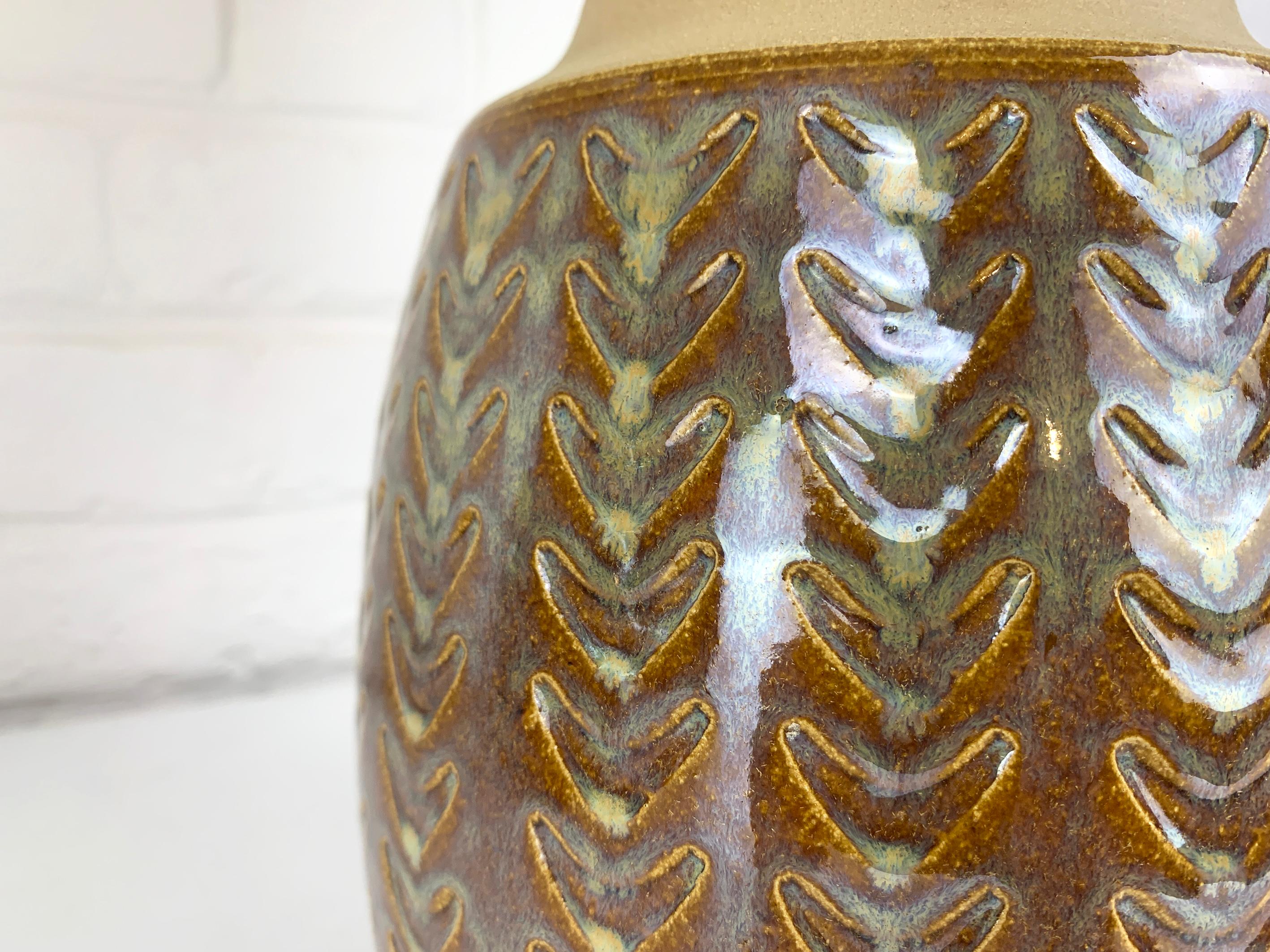 Pair Monumental Danish Søholm Stentøj Stoneware Mid-Century lamps Denmark 1960s 1