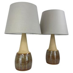 Pair Monumental Danish Søholm Stentøj Stoneware Mid-Century lamps Denmark 1960s