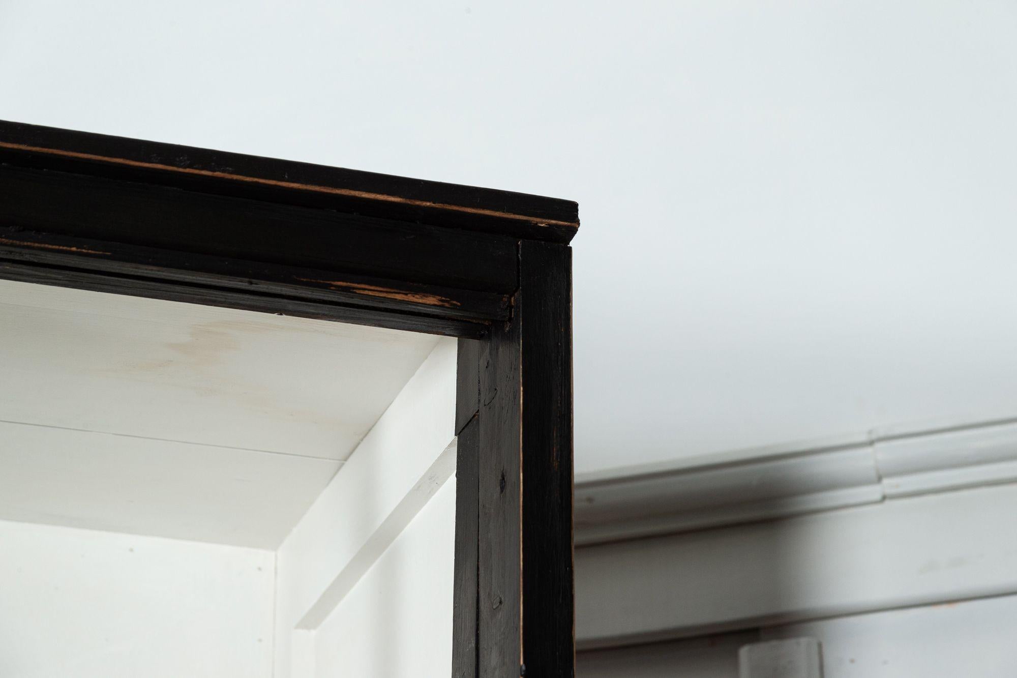 Monumental Ebonised Glazed Pine Housekeepers Cabinet For Sale 14