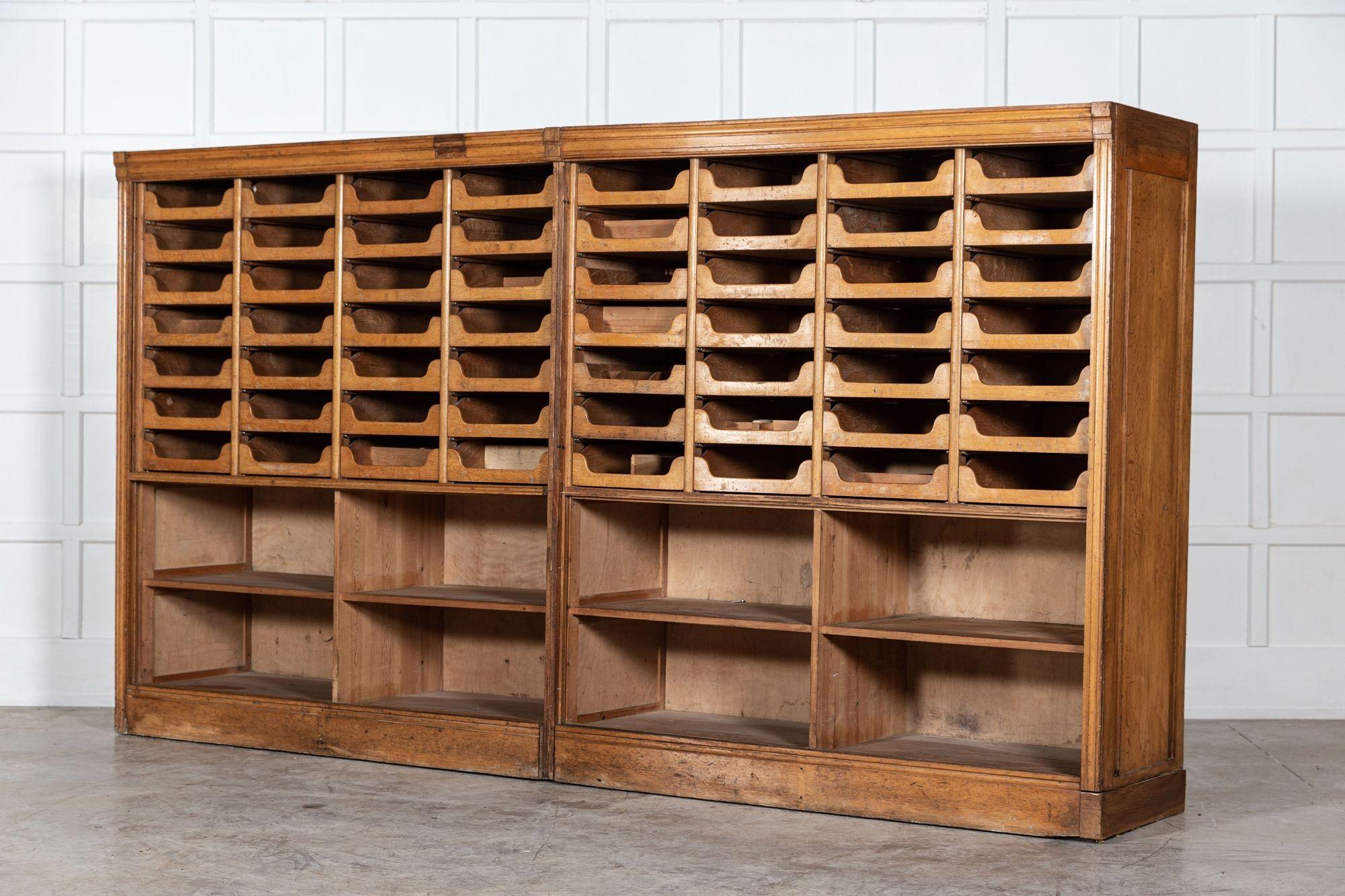 Pair Monumental English Oak Haberdashery Cabinets In Good Condition For Sale In Staffordshire, GB