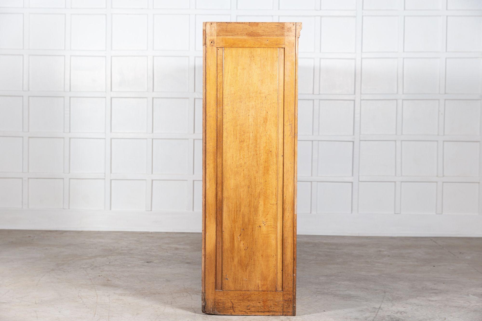 Pair Monumental English Oak Haberdashery Cabinets For Sale 3