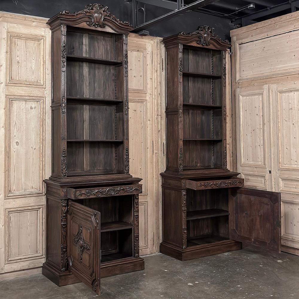 Pair of Monumental French 19th Century Louis XIV Style Bookcases ~ Bibliotheques For Sale 11