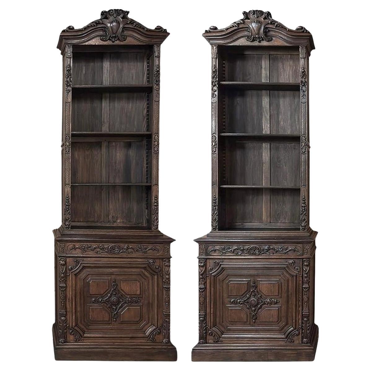 Pair of Monumental French 19th Century Louis XIV Style Bookcases ~ Bibliotheques For Sale
