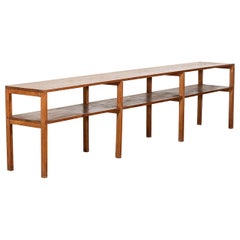 Pair Monumental French Monastery Pine Server Tables