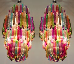 Monumental Multicolored Prism Chandelier, Murano, 1990s