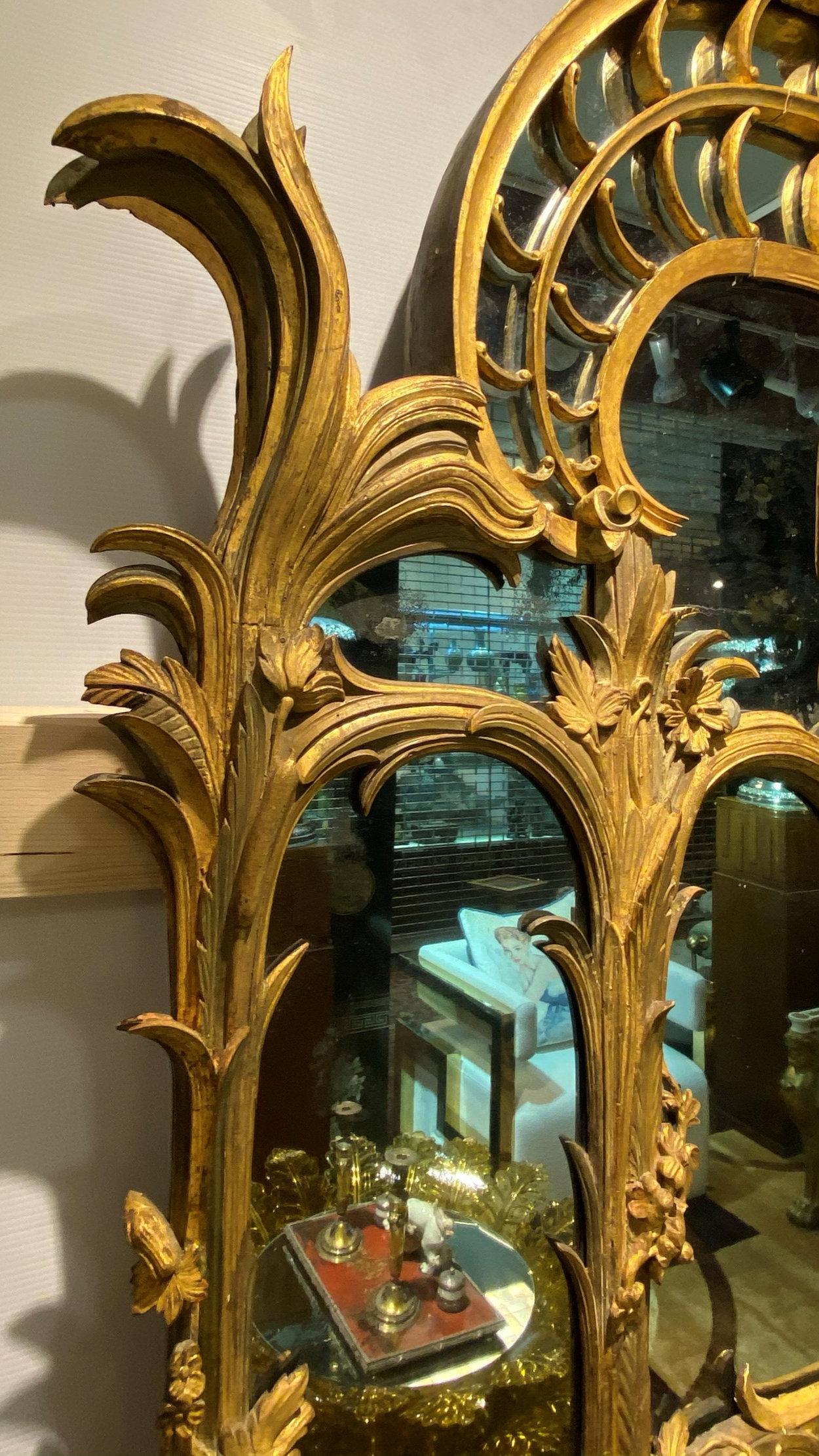 Pair Monumental Northern European Giltwood Mirrors For Sale 8