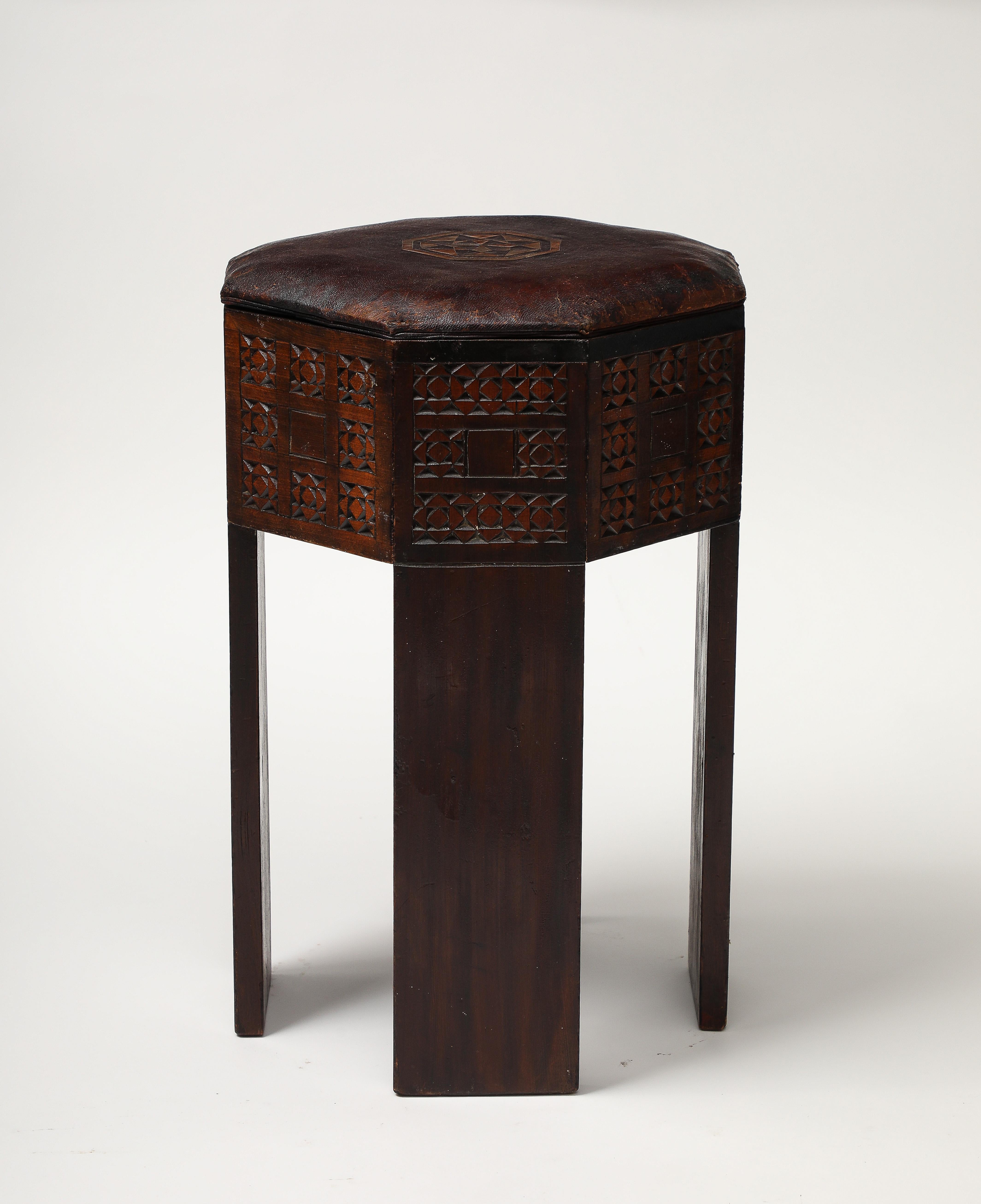 Mid-20th Century Pair Moroccan Stools For Sale