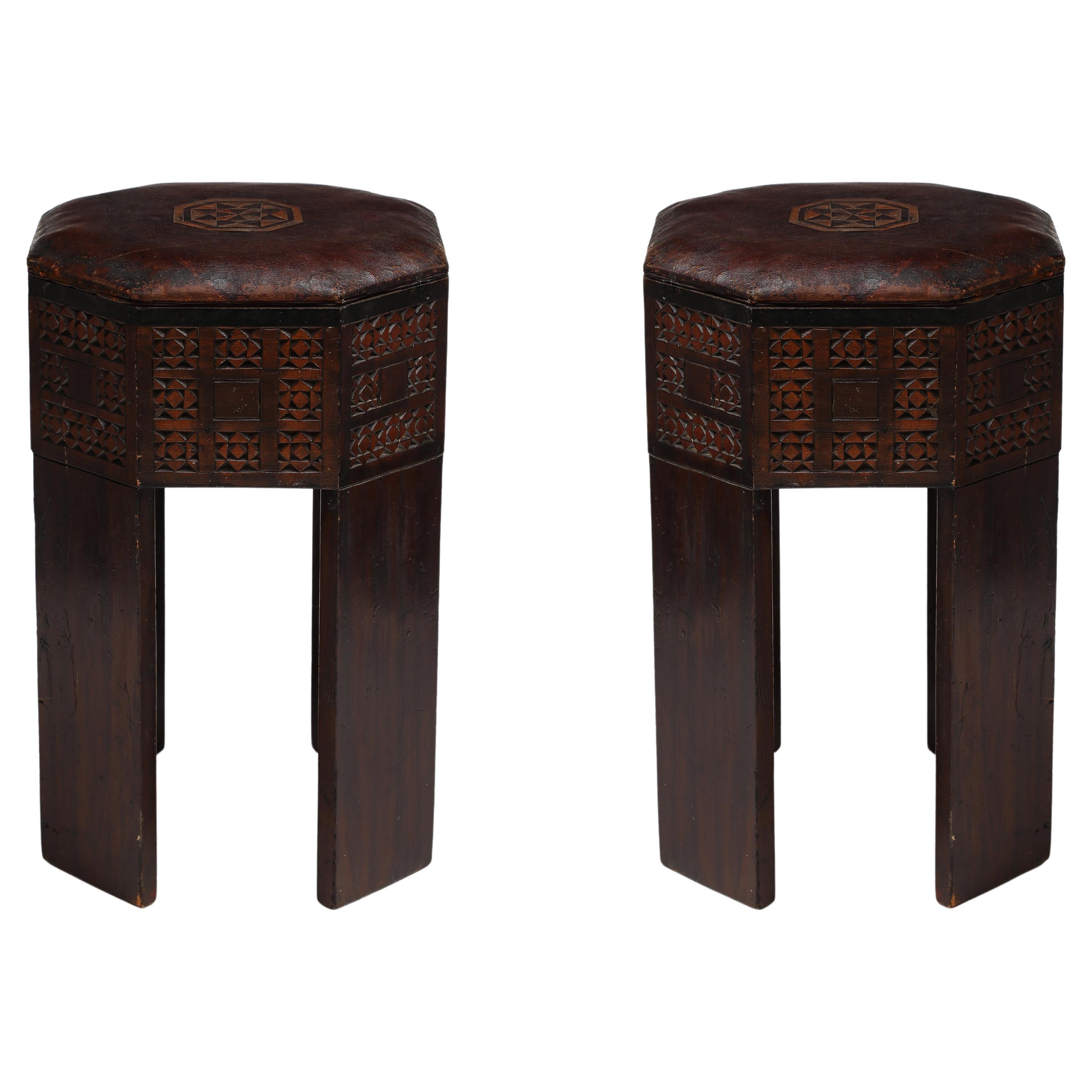 Pair Moroccan Stools For Sale