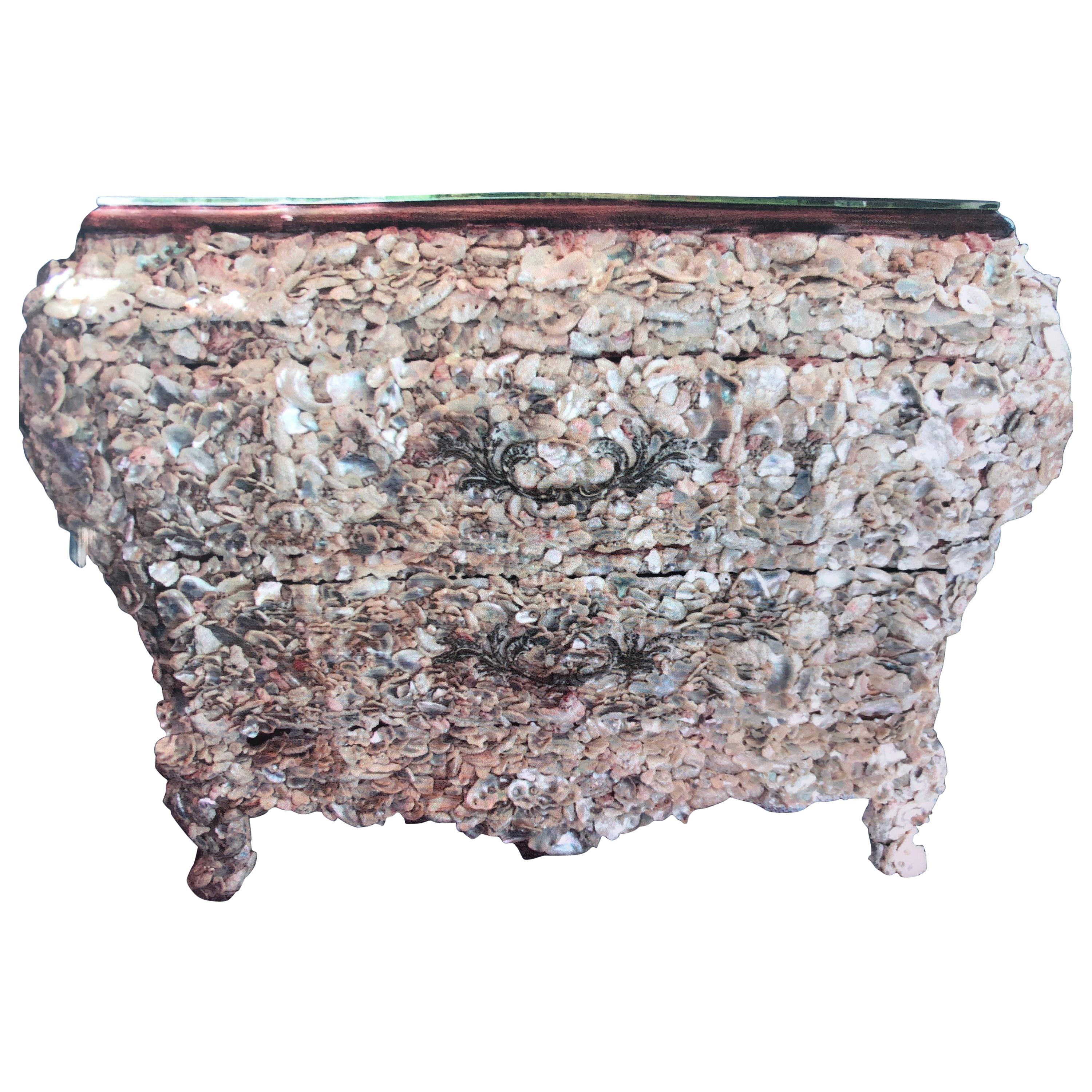 Chaumiere de Coquillage Tables shell commode pair by Patine des Caraibes  For Sale