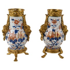 Pair Mounted Chinese Export Imari Vases