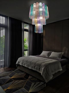 Pair Multicolor Murano Chandelier by Valentina Planta