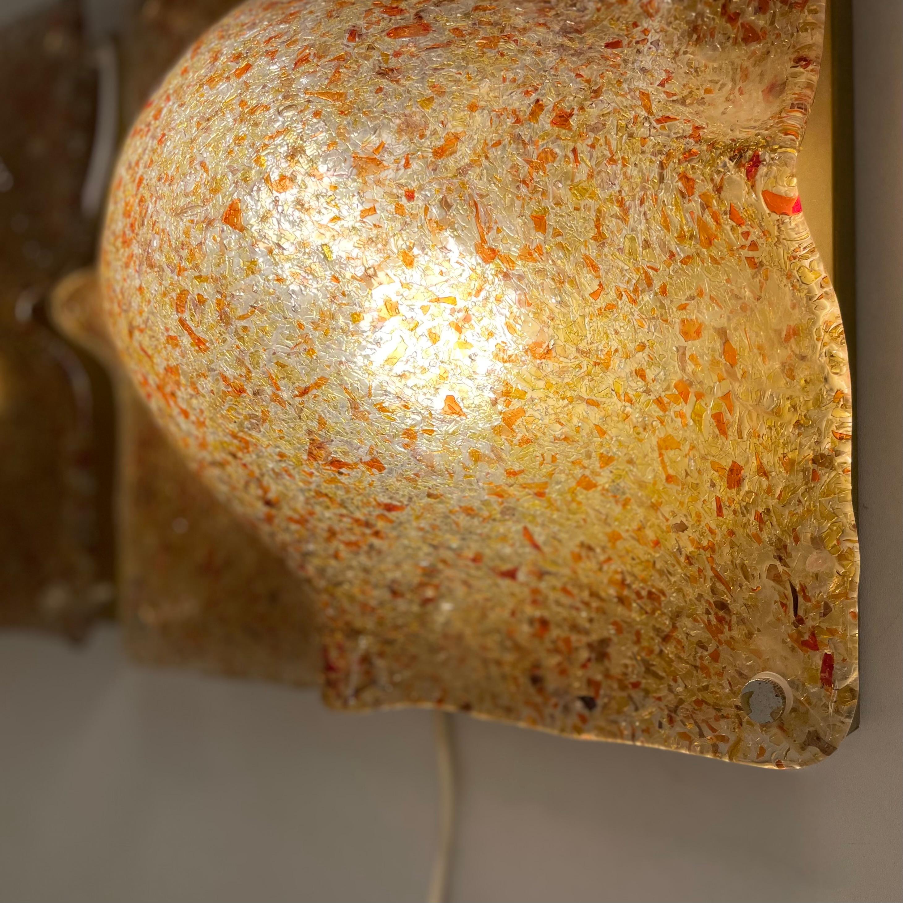 Paire de plafonniers ou appliques de Murano, 1970 en vente 11