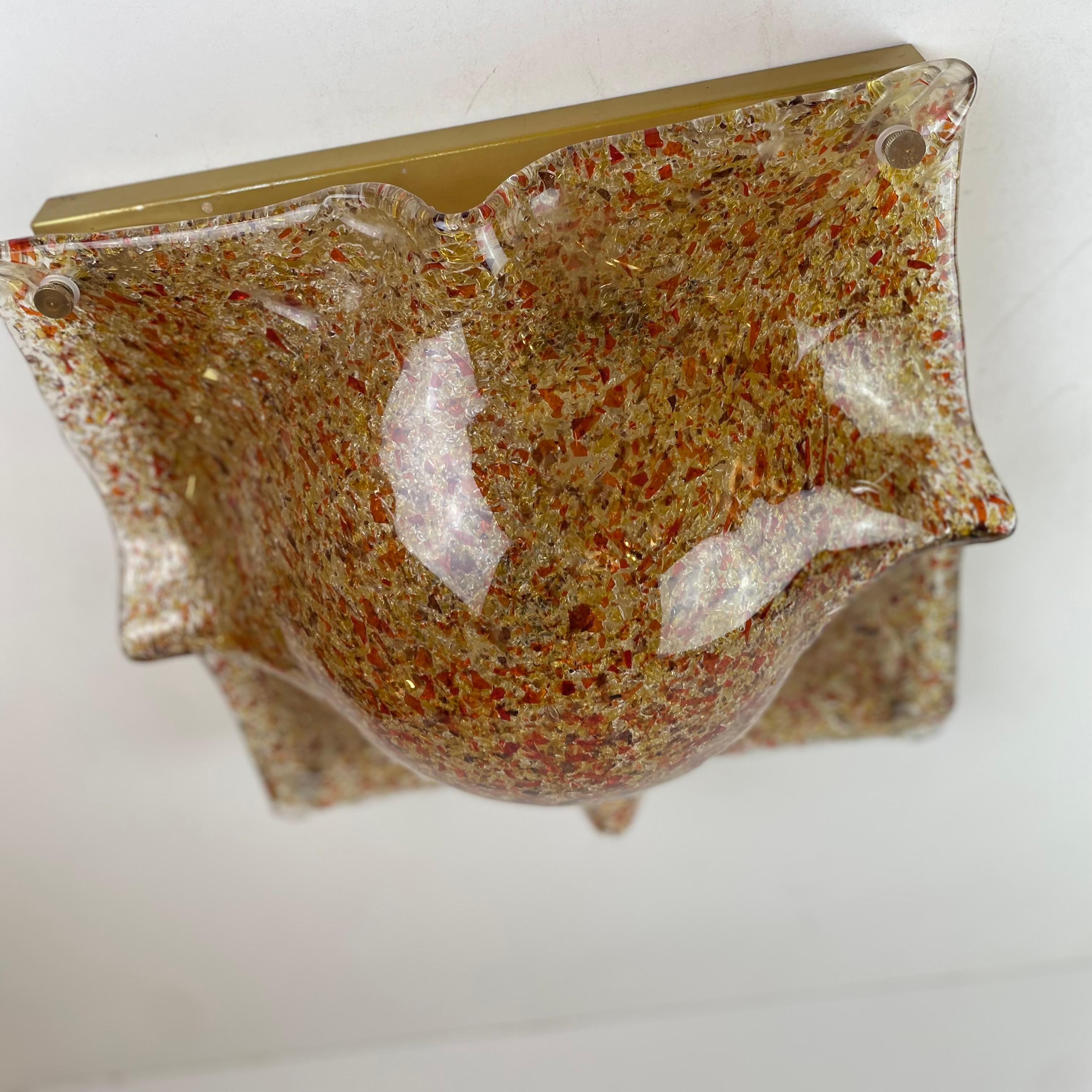 Paire de plafonniers ou appliques de Murano, 1970 Bon état - En vente à Brussel, BE