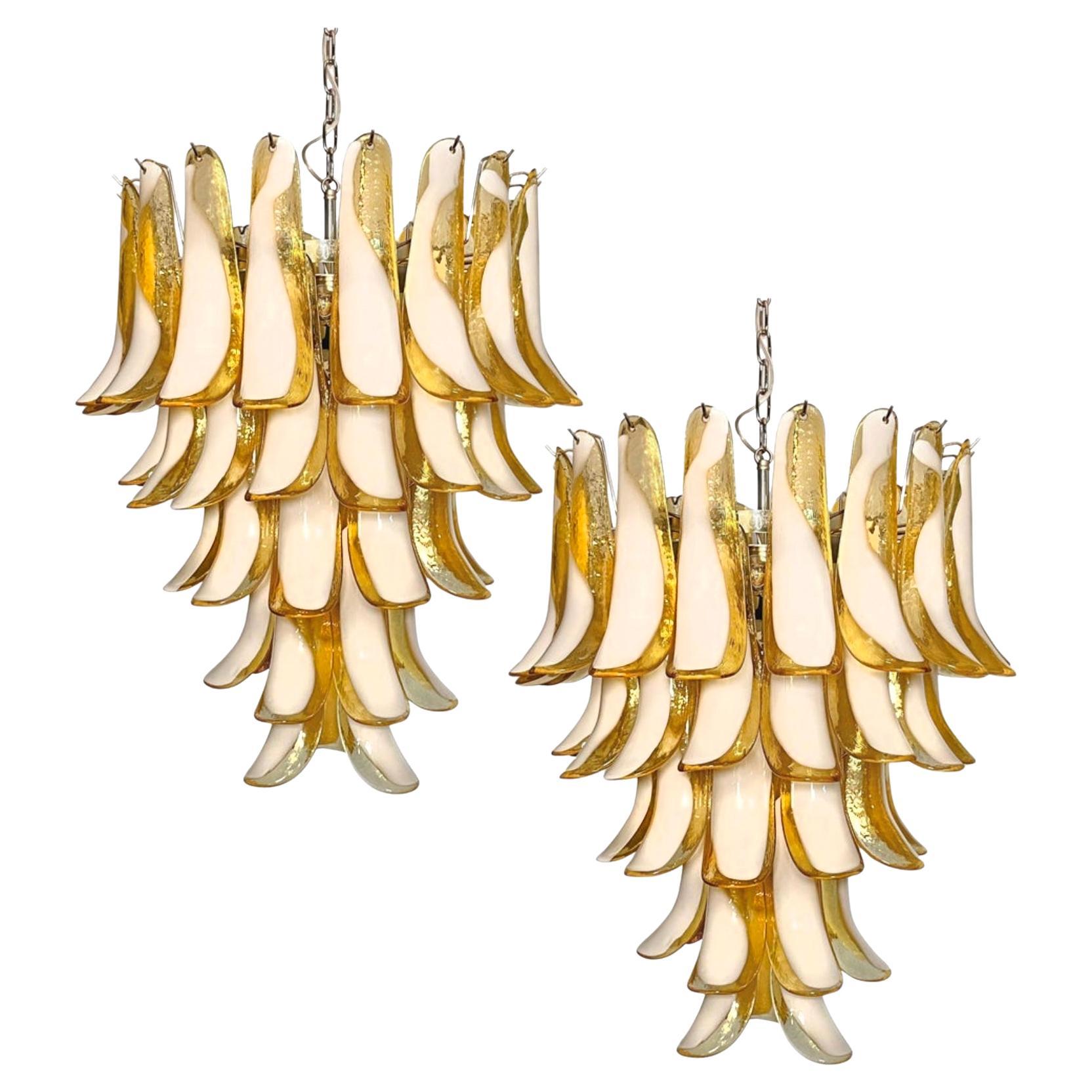 Pair Murano Chandeliers by Valentina Planta For Sale