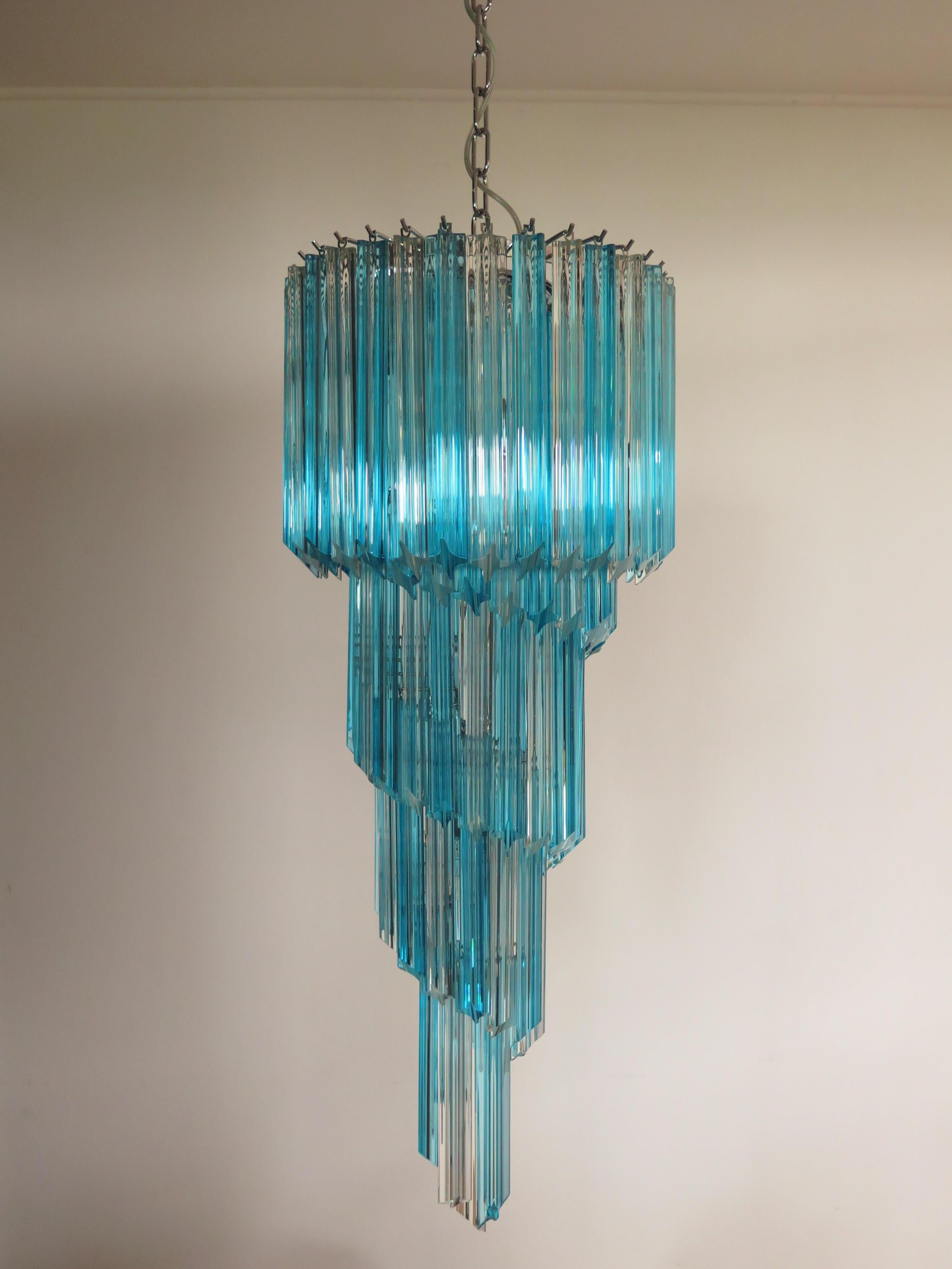 Pair Murano Chandeliers Crystal Prism, Murano For Sale 6