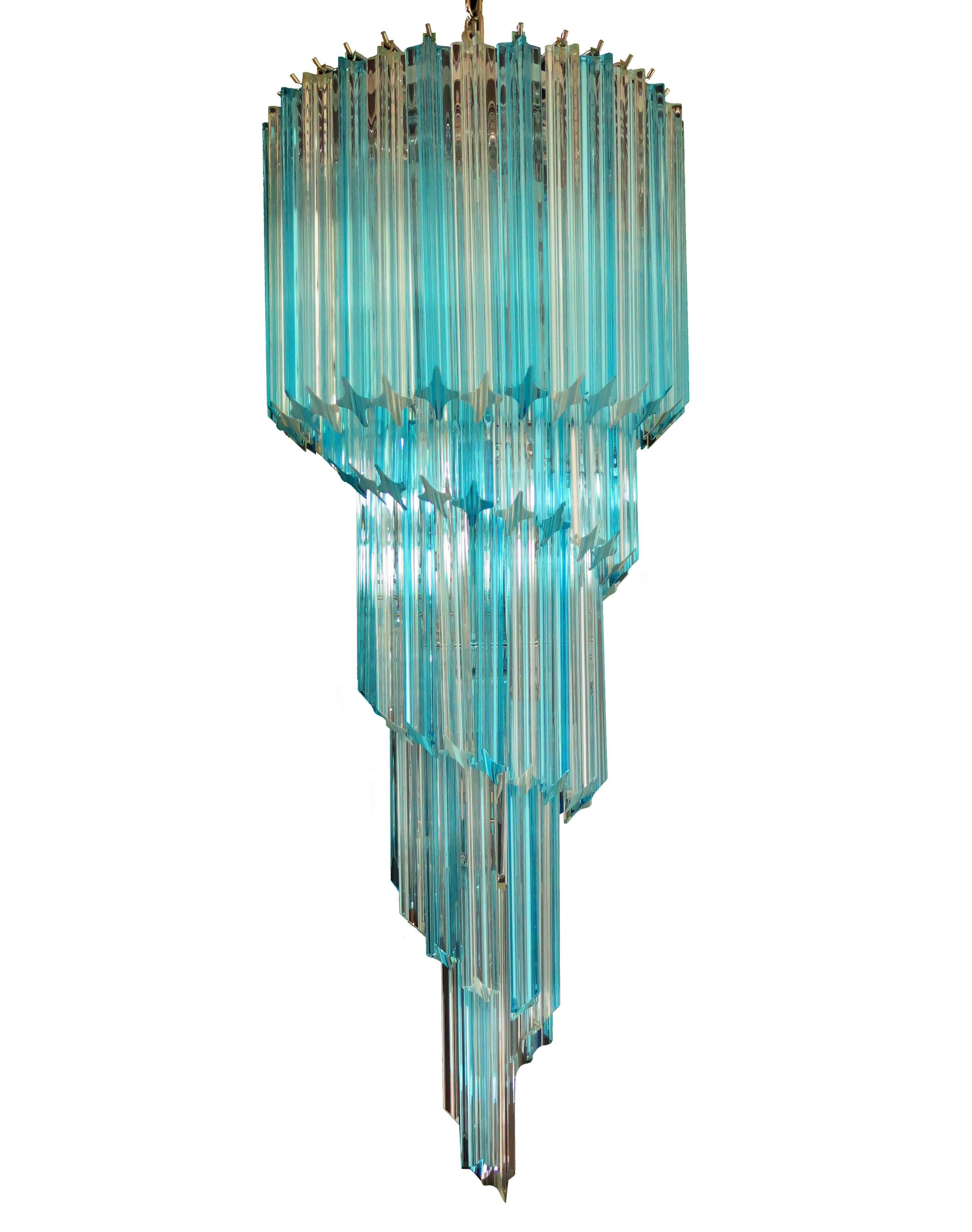 Pair Murano Chandeliers Crystal Prism, Murano For Sale 3