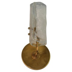Pair Murano Curved and Frosted Hand Formed Glass Sconces, '3 Pair Available'