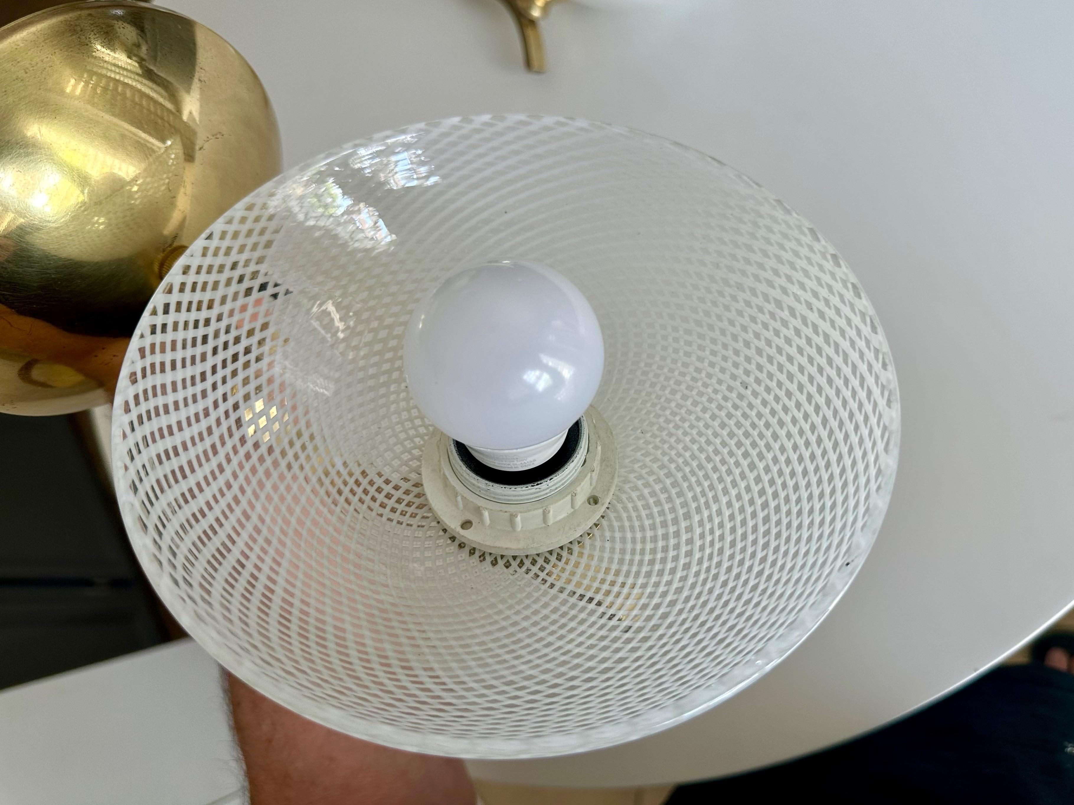 Coppia di lampade in vetro di Murano Deco Mezza Filigrana in vendita 5