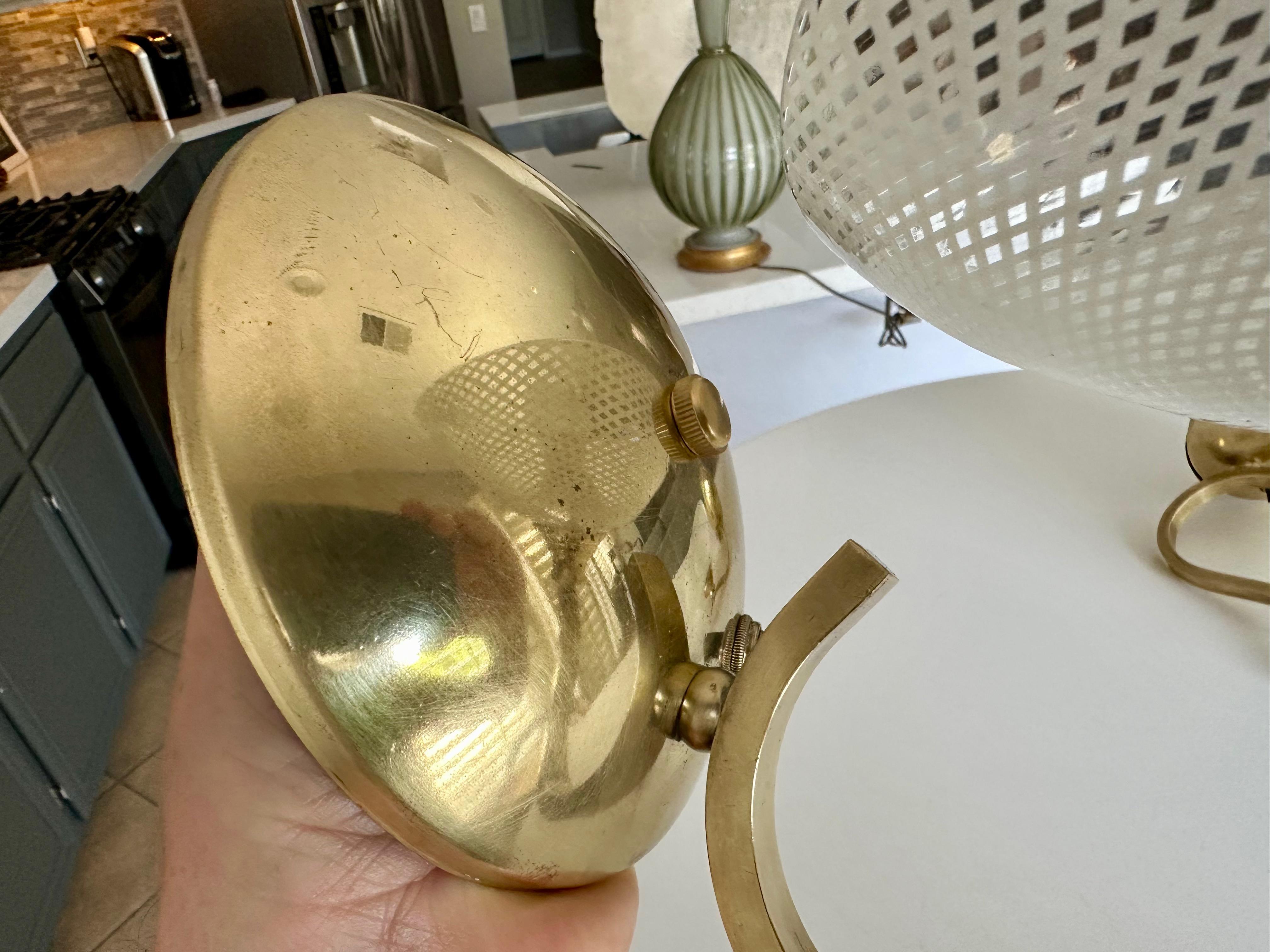Coppia di lampade in vetro di Murano Deco Mezza Filigrana in vendita 8