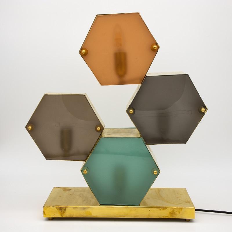 Africano Coppia di lampade geometriche multicolore di Murano in vendita